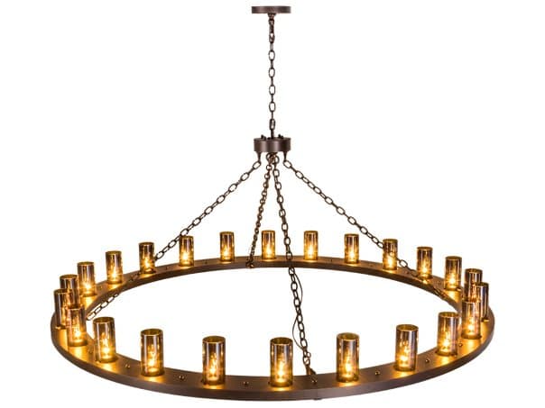 Meyda Loxley 24-Light Bronze Cylinder Round Chandelier