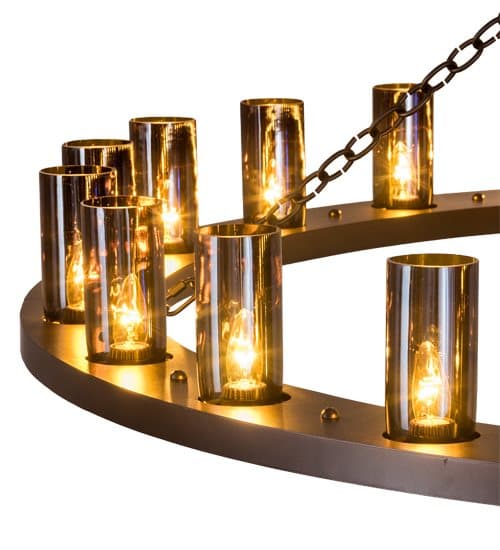 Meyda Loxley 24-Light Bronze Cylinder Round Chandelier