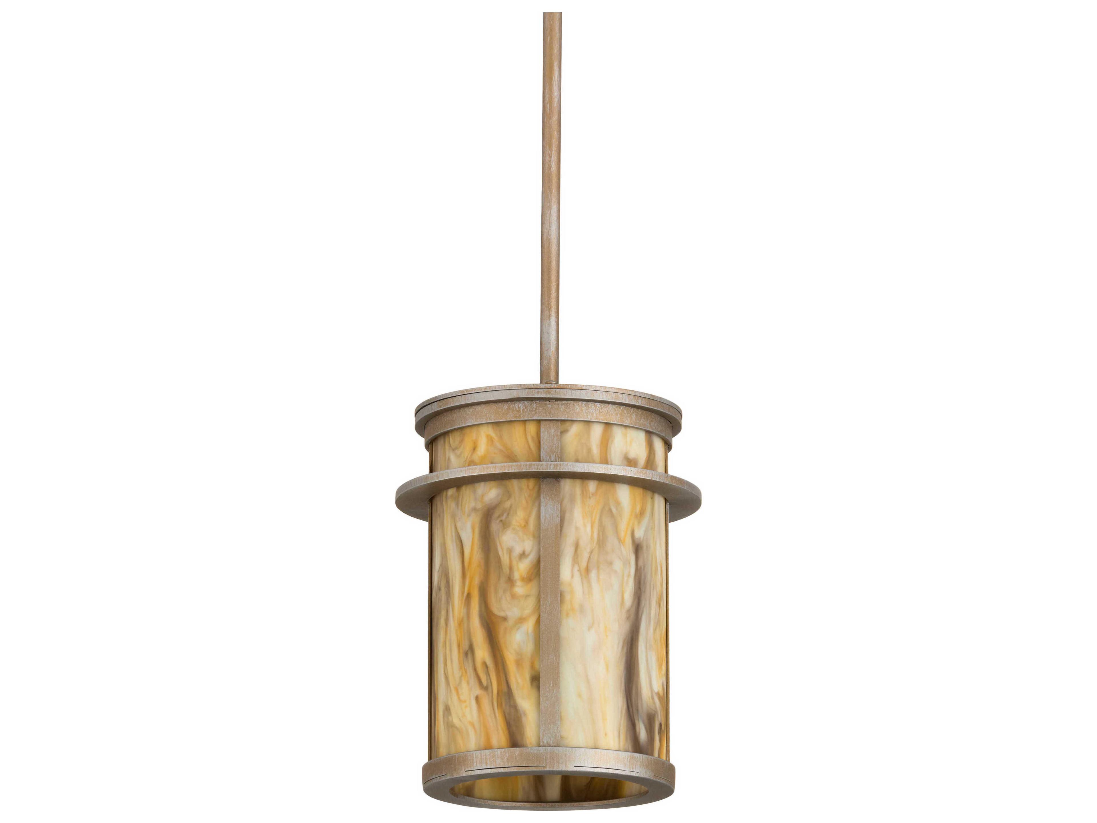 Meyda Theron 1-Light Antique Off White Cylinder Mini Pendant