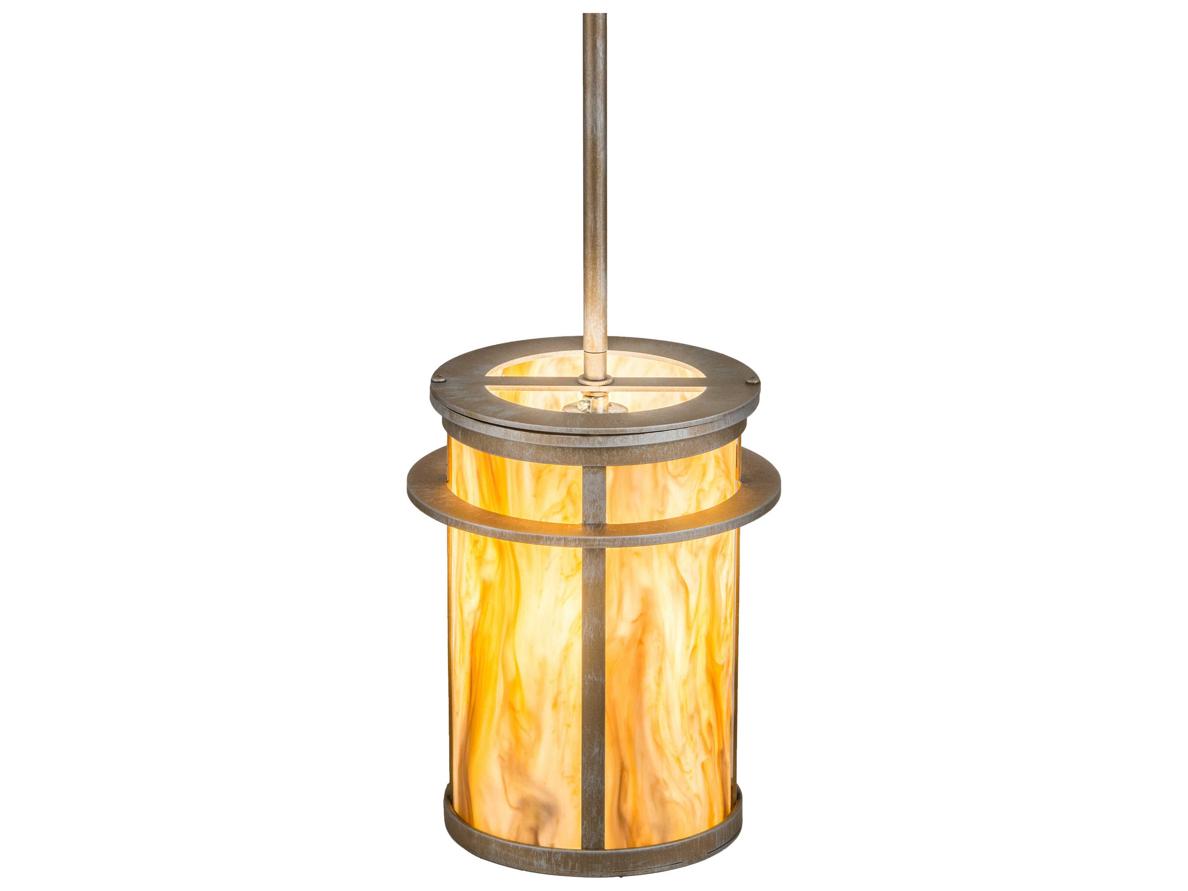 Meyda Theron 1-Light Antique Off White Cylinder Mini Pendant