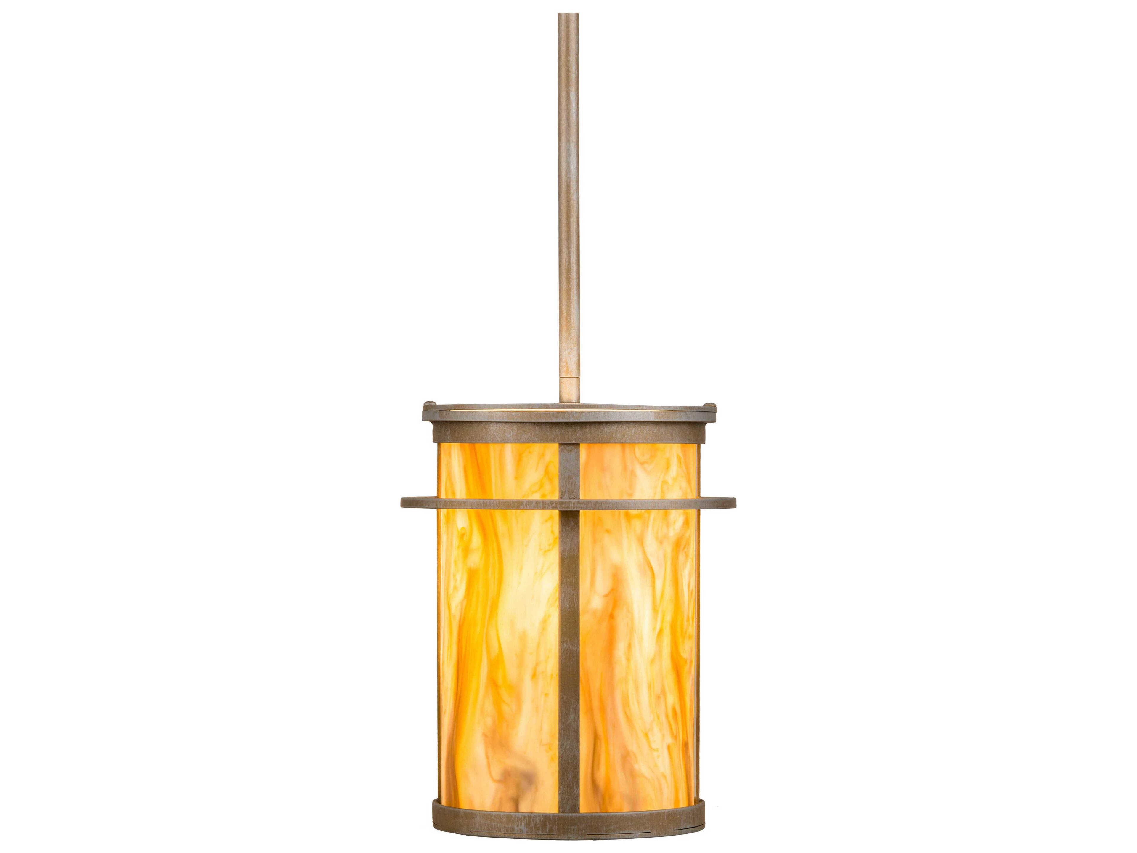 Meyda Theron 1-Light Antique Off White Cylinder Mini Pendant