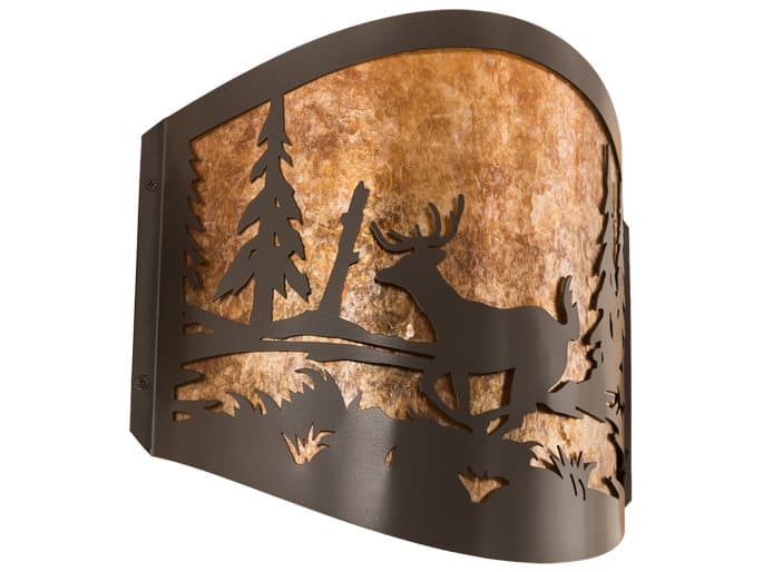 Meyda 2-Light Bronze Glass Wall Sconce