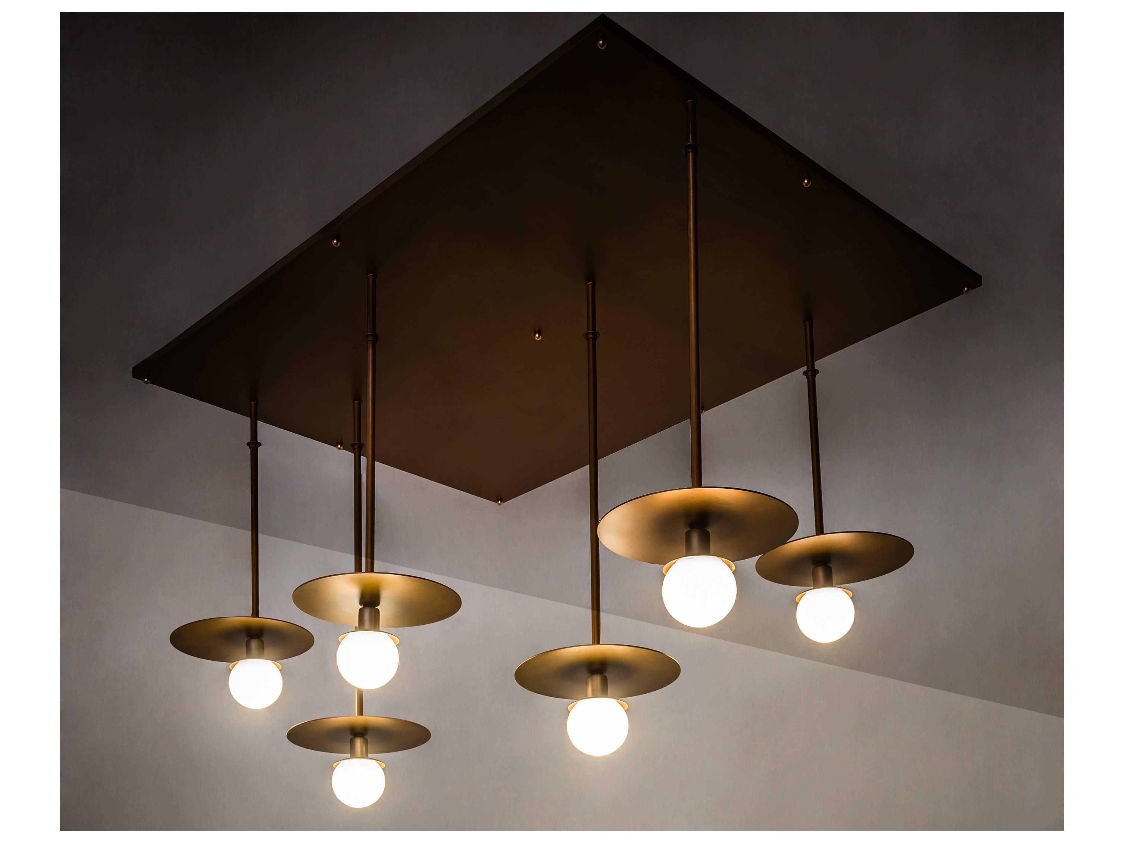 Meyda Bola 6-Light Gold Clear White Glass LED Island Pendant