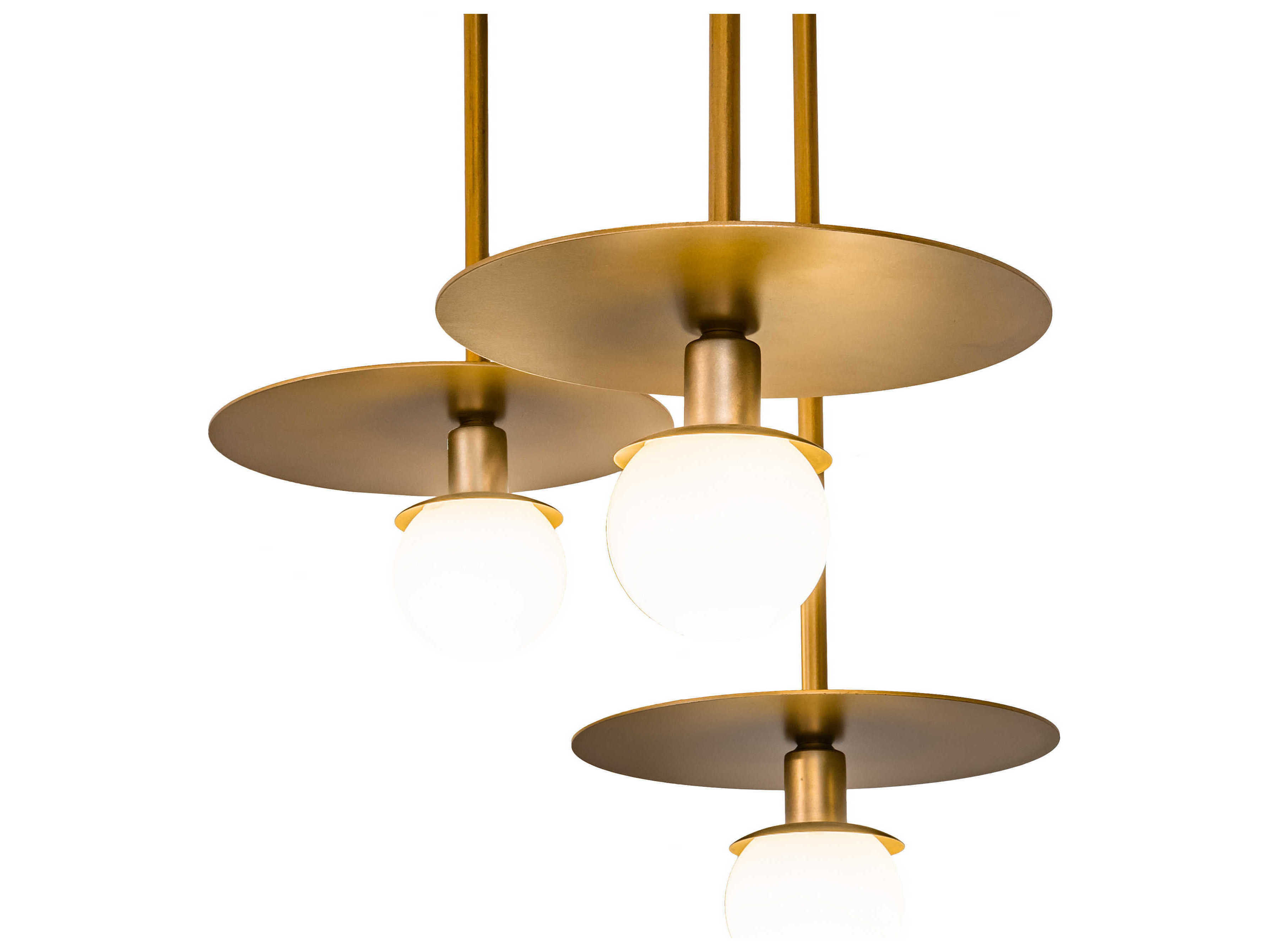 Meyda Bola 6-Light Gold Clear White Glass LED Island Pendant