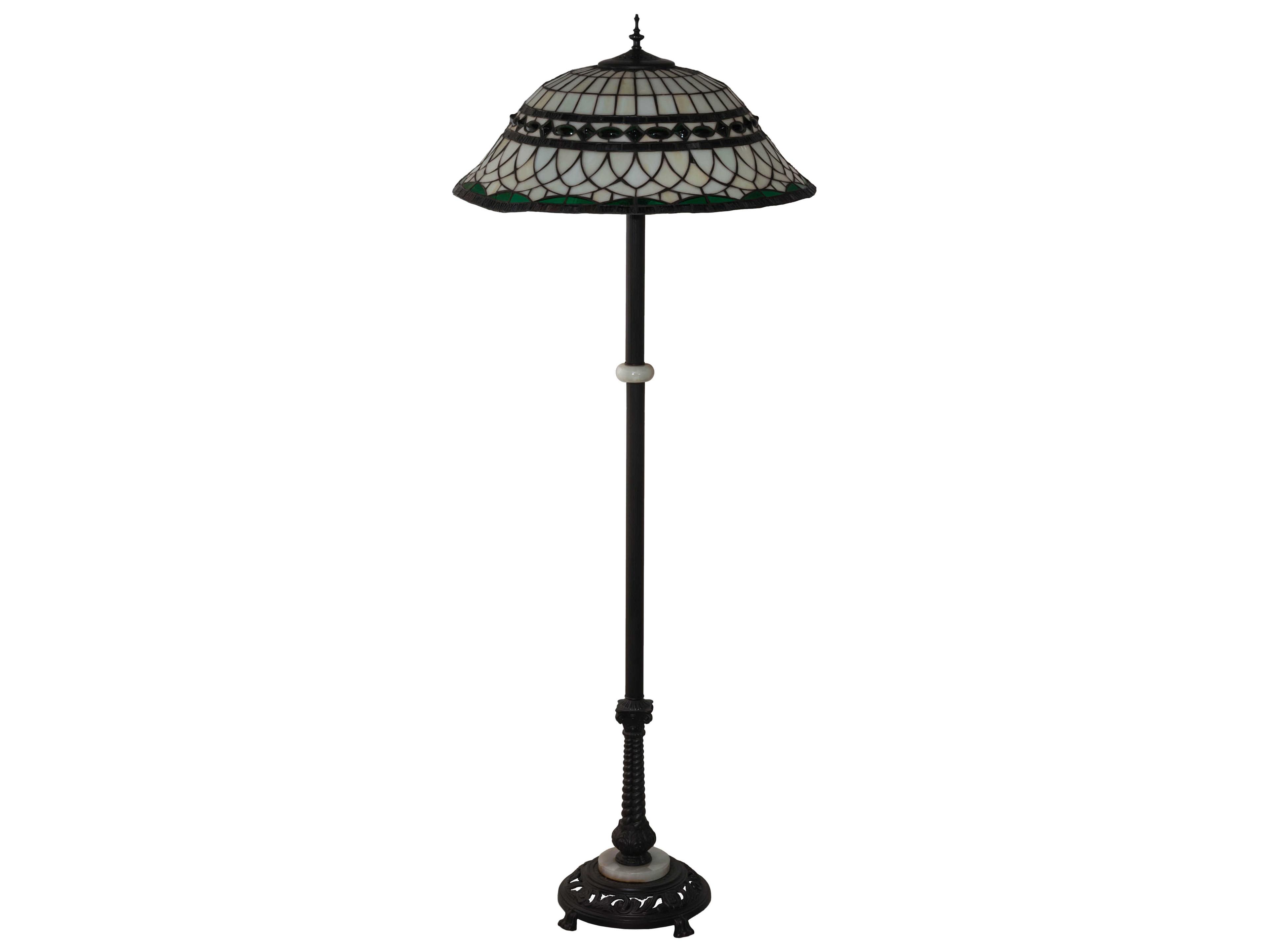 Meyda Tiffany Roman Glass Mahogany Bronze Floor Lamp