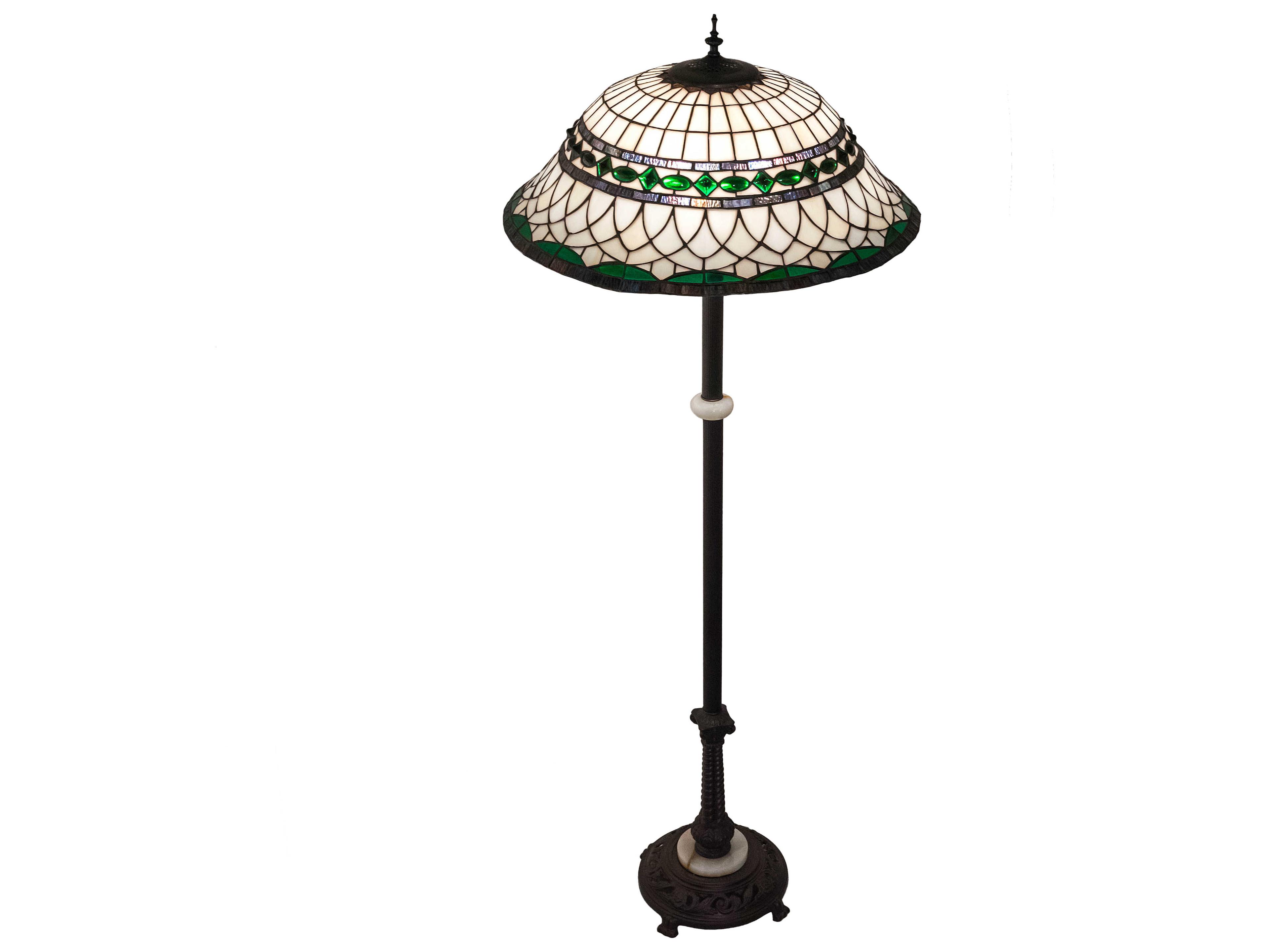 Meyda Tiffany Roman Glass Mahogany Bronze Floor Lamp