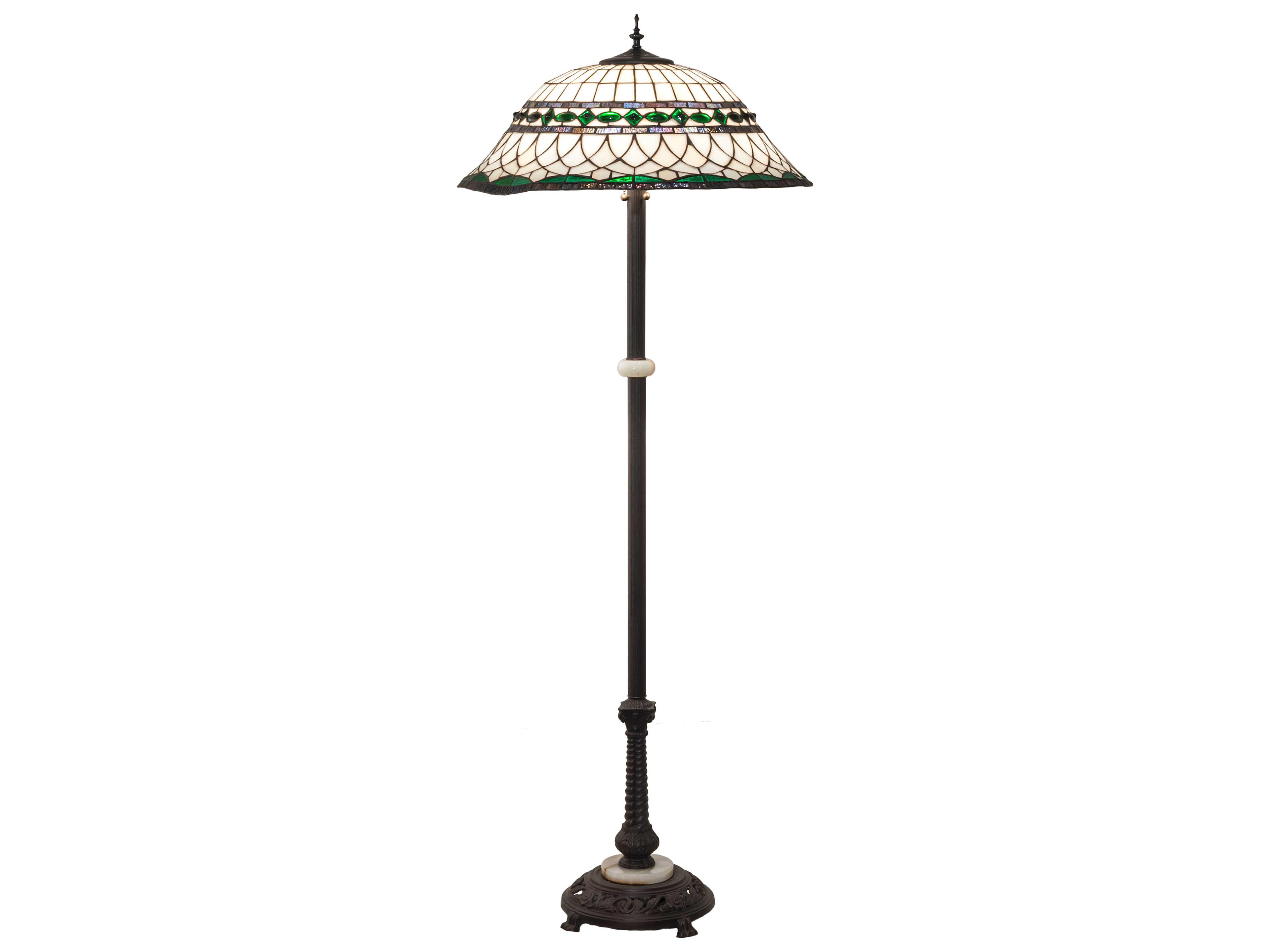 Meyda Tiffany Roman Glass Mahogany Bronze Floor Lamp