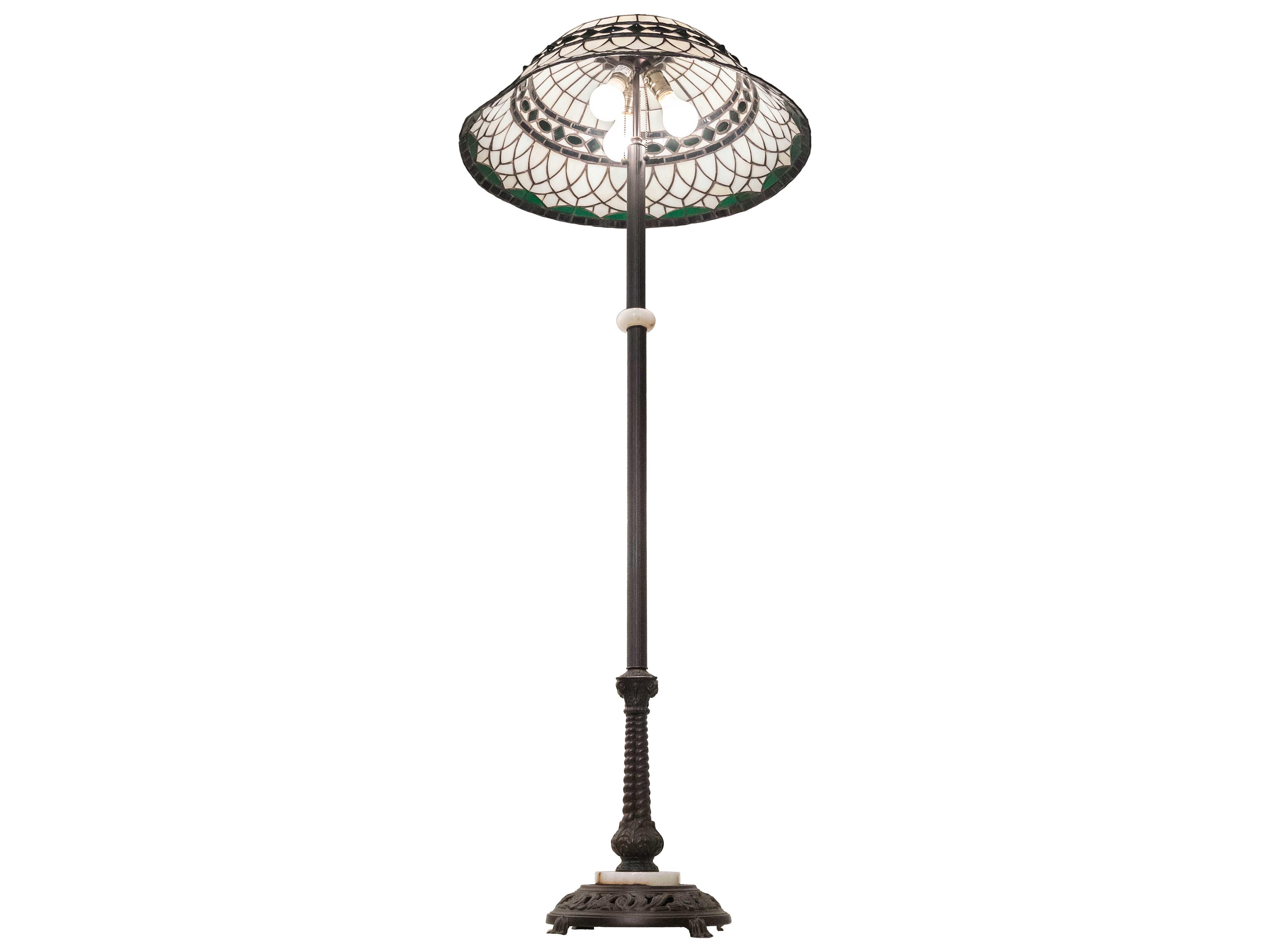 Meyda Tiffany Roman Glass Mahogany Bronze Floor Lamp