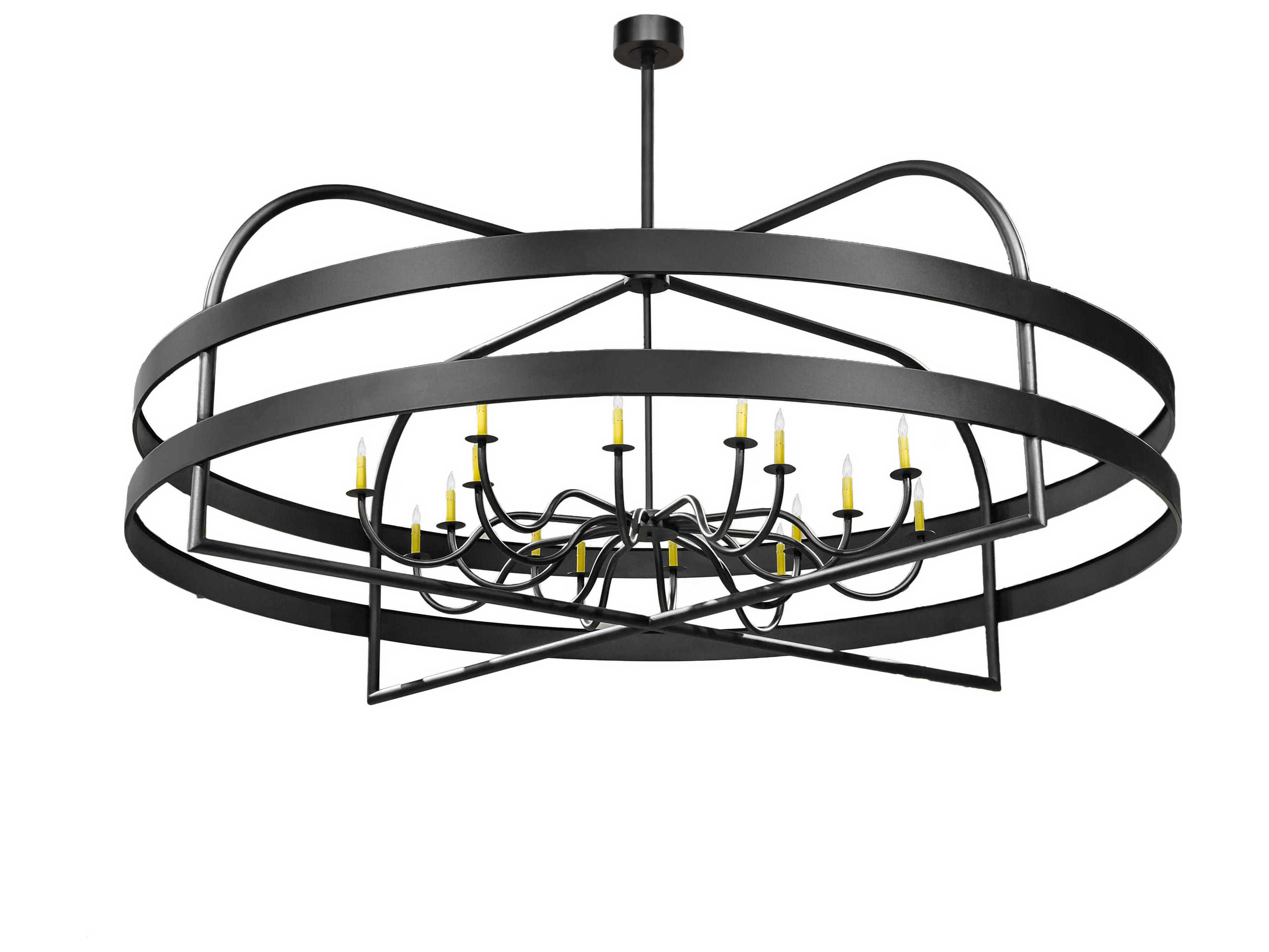 Meyda Aldari 16-Light6-Light Black Grey LED Candelabra Geometric Chandelier