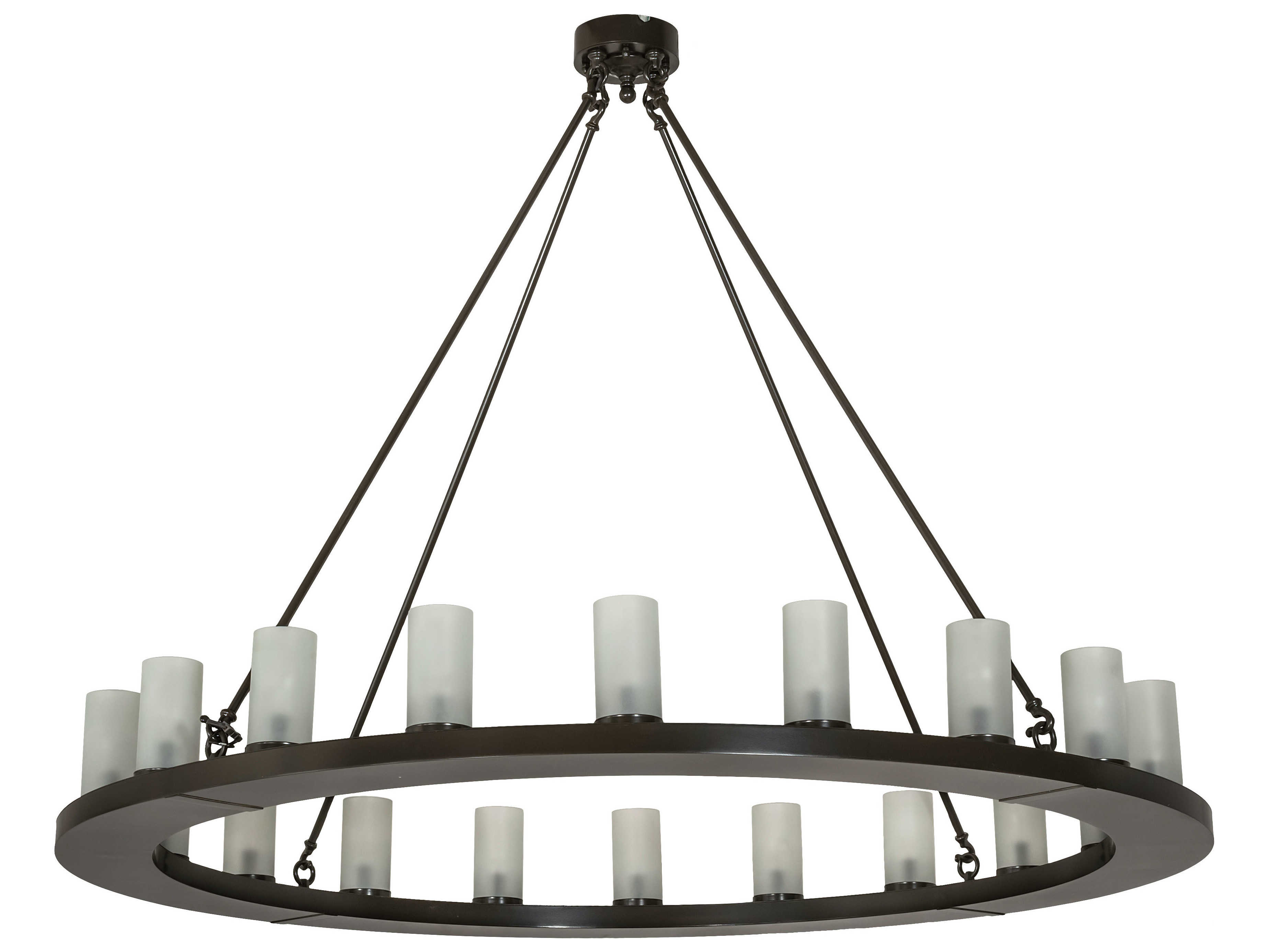 Meyda Loxley 20-Light Timeless Bronze Glass LED Cylinder Round Chandelier