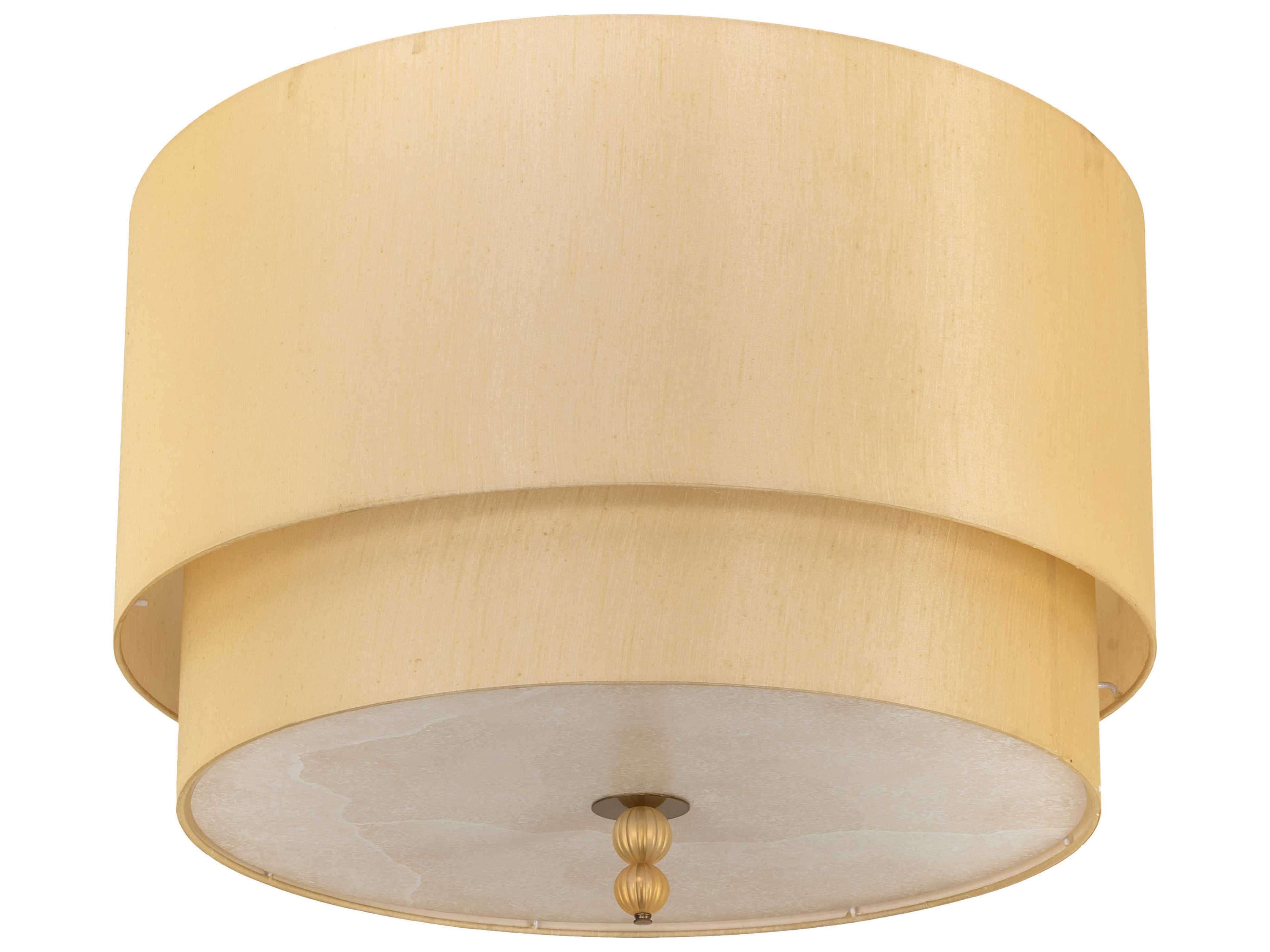 Meyda Cilindro 10-Light Brass Tint Gold Glass LED Drum Flush Mount