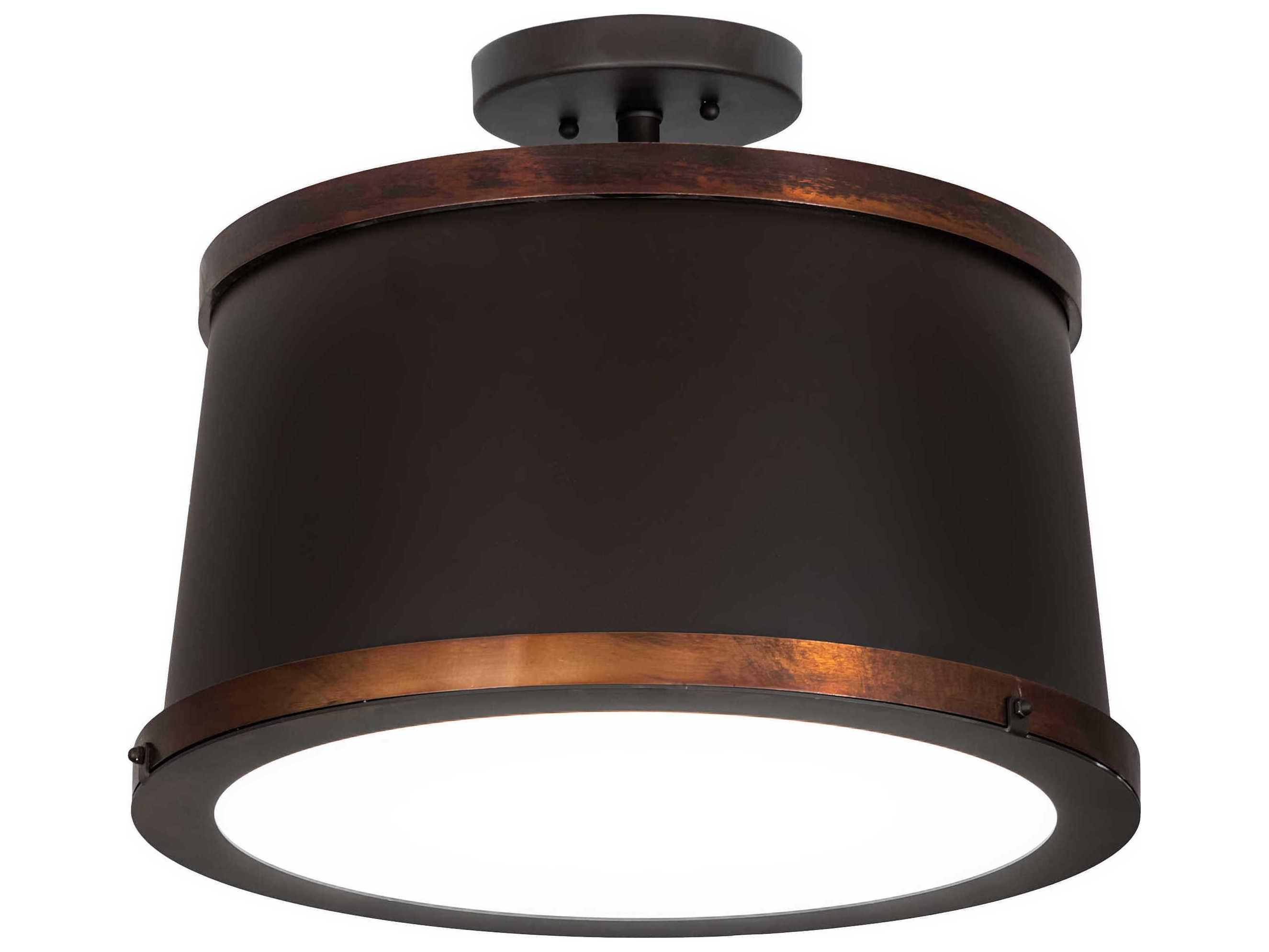 Meyda Cilindro Vintage Copper Oil Rubbed Bronze LED Semi Flush Mount