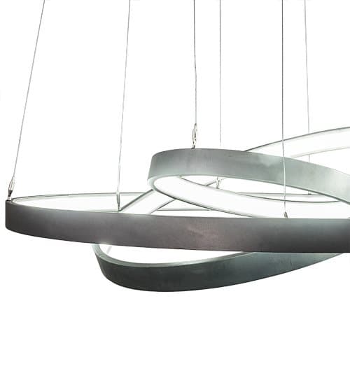 Meyda Anillo Led Silver Glass Round Tiered Pendant