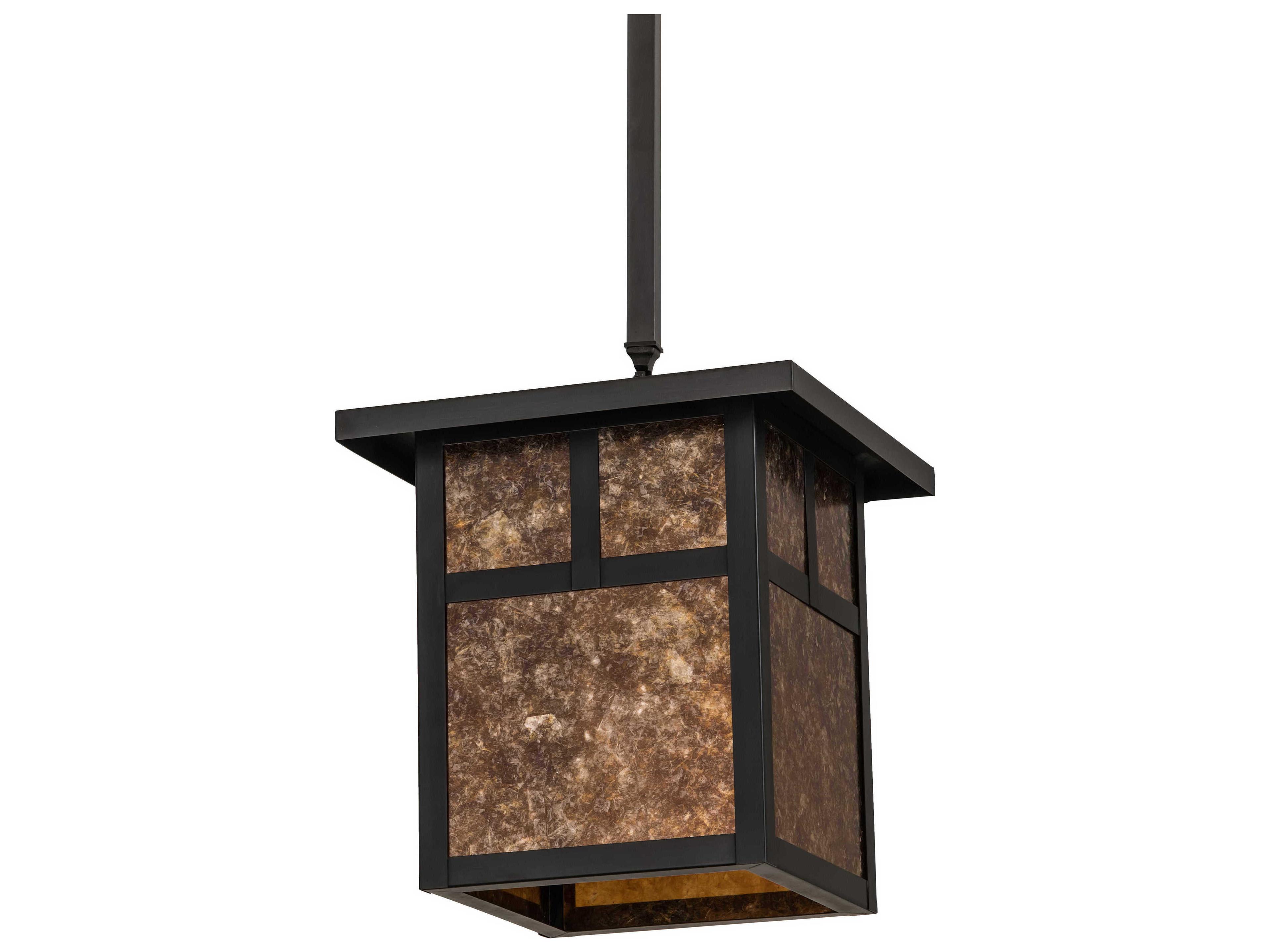 Meyda Hyde Park T Mission 1-Light Craftsman Brown Geometric Pendant