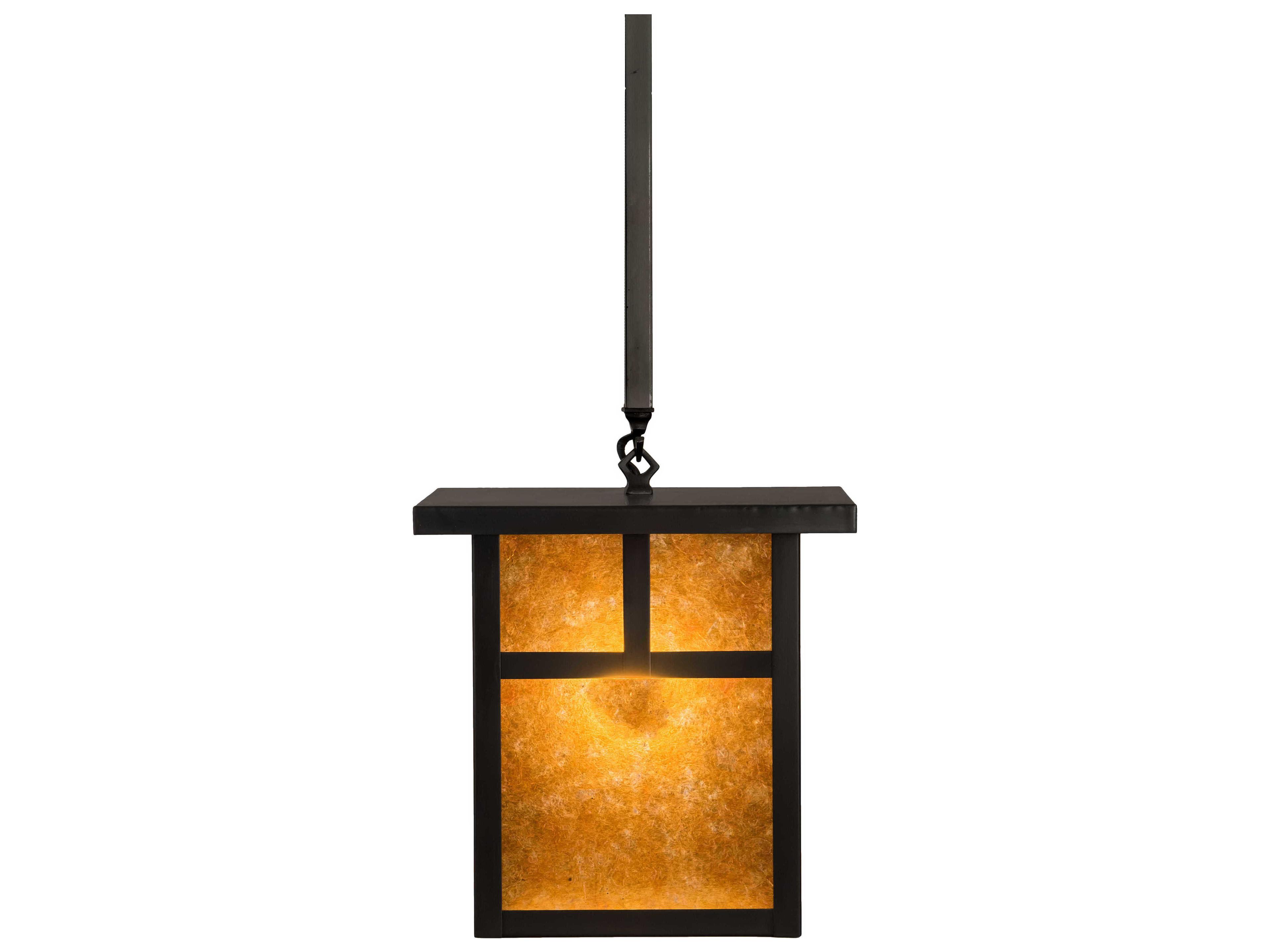Meyda Hyde Park T Mission 1-Light Craftsman Brown Geometric Pendant