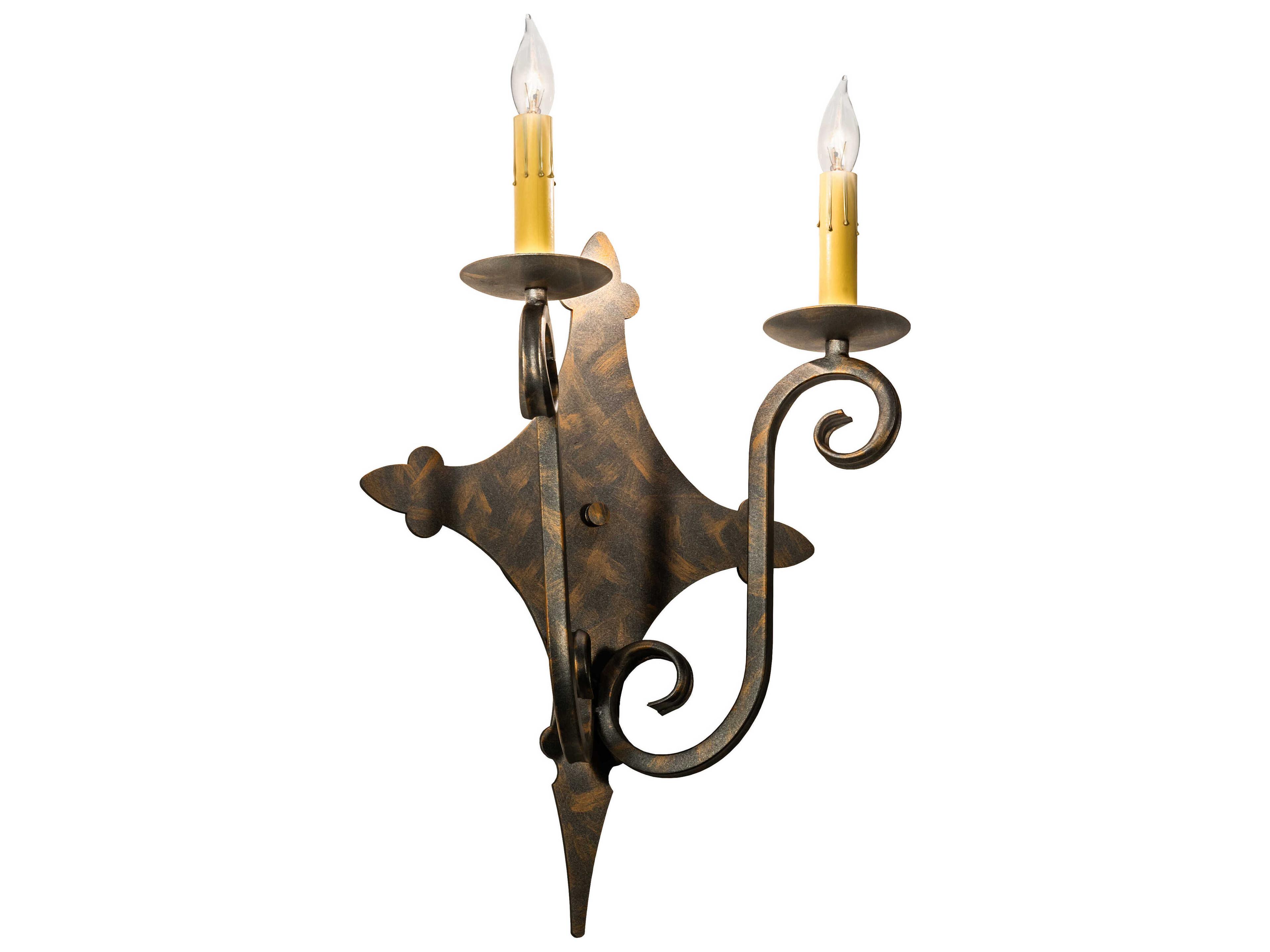 Meyda Angelique 2-Light French Bronzed Wall Sconce