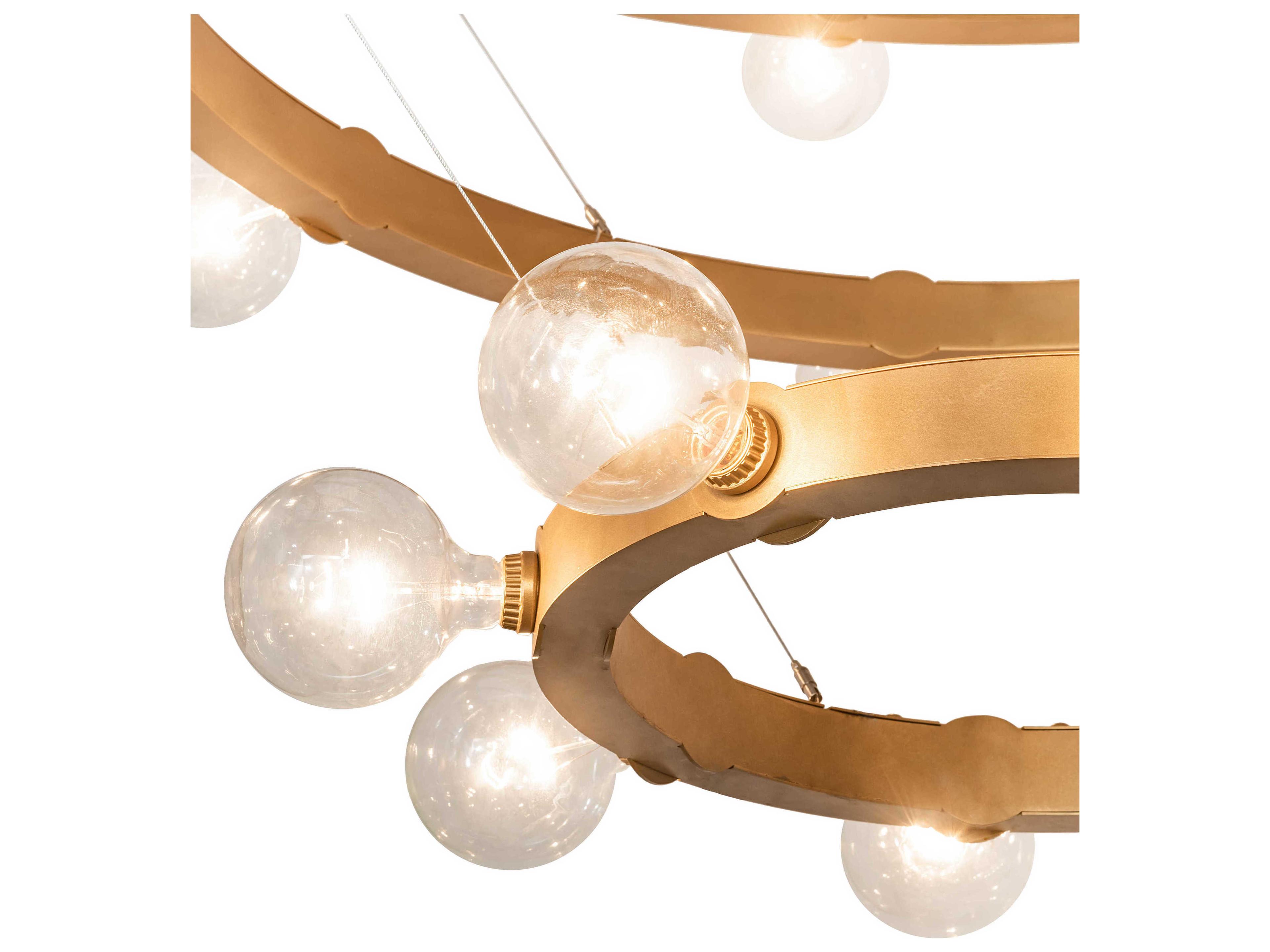 Meyda Manheim 24-Light Gold Globe Round Tiered Chandelier