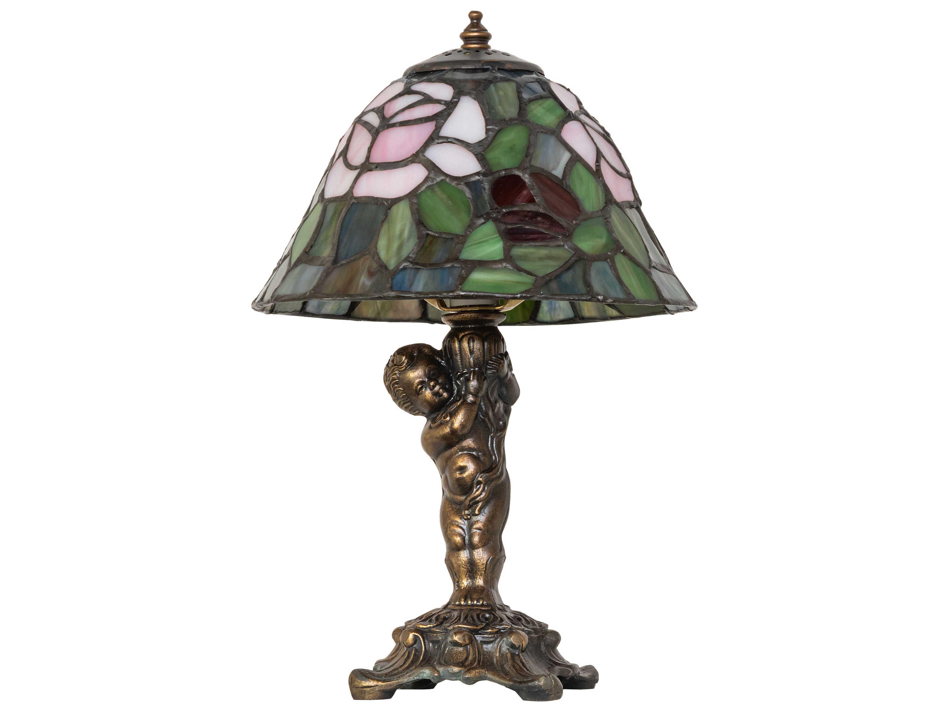 Meyda Tiffany Rosebush 1-Light Mahogany Bronze Table Lamp