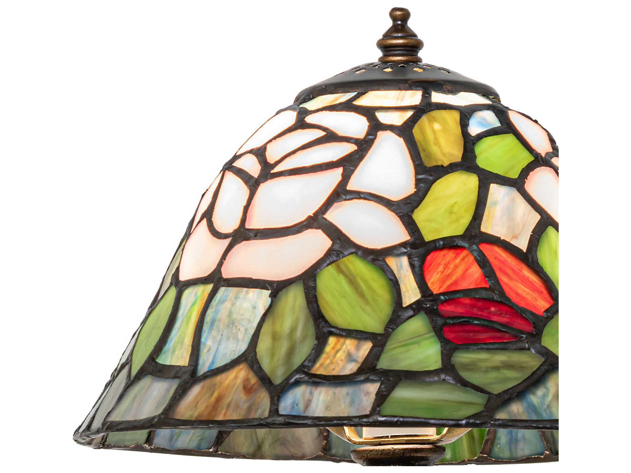 Meyda Tiffany Rosebush 1-Light Mahogany Bronze Table Lamp