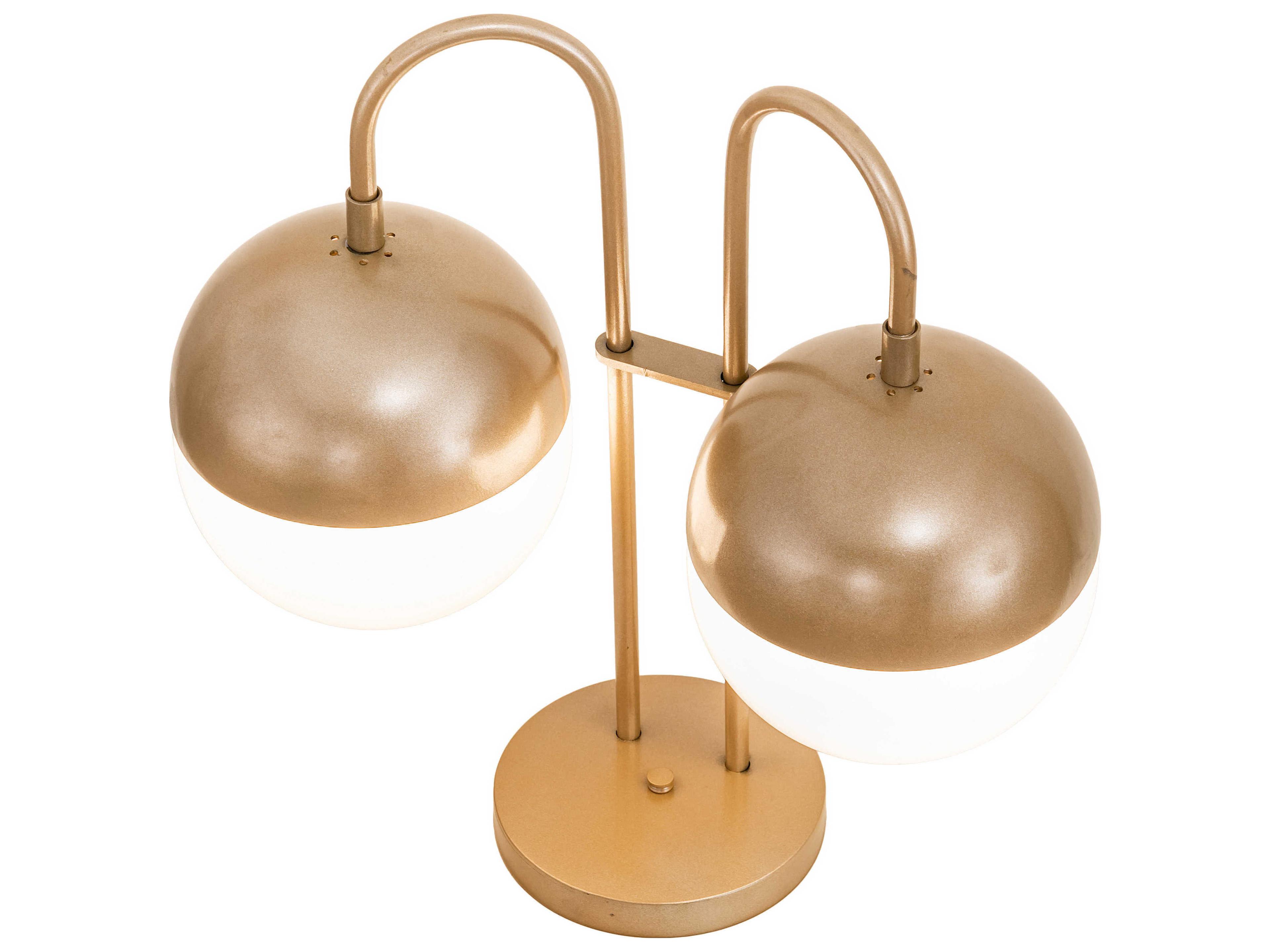 Meyda Bola Glass Champagne Metallic Gold Desk Lamp