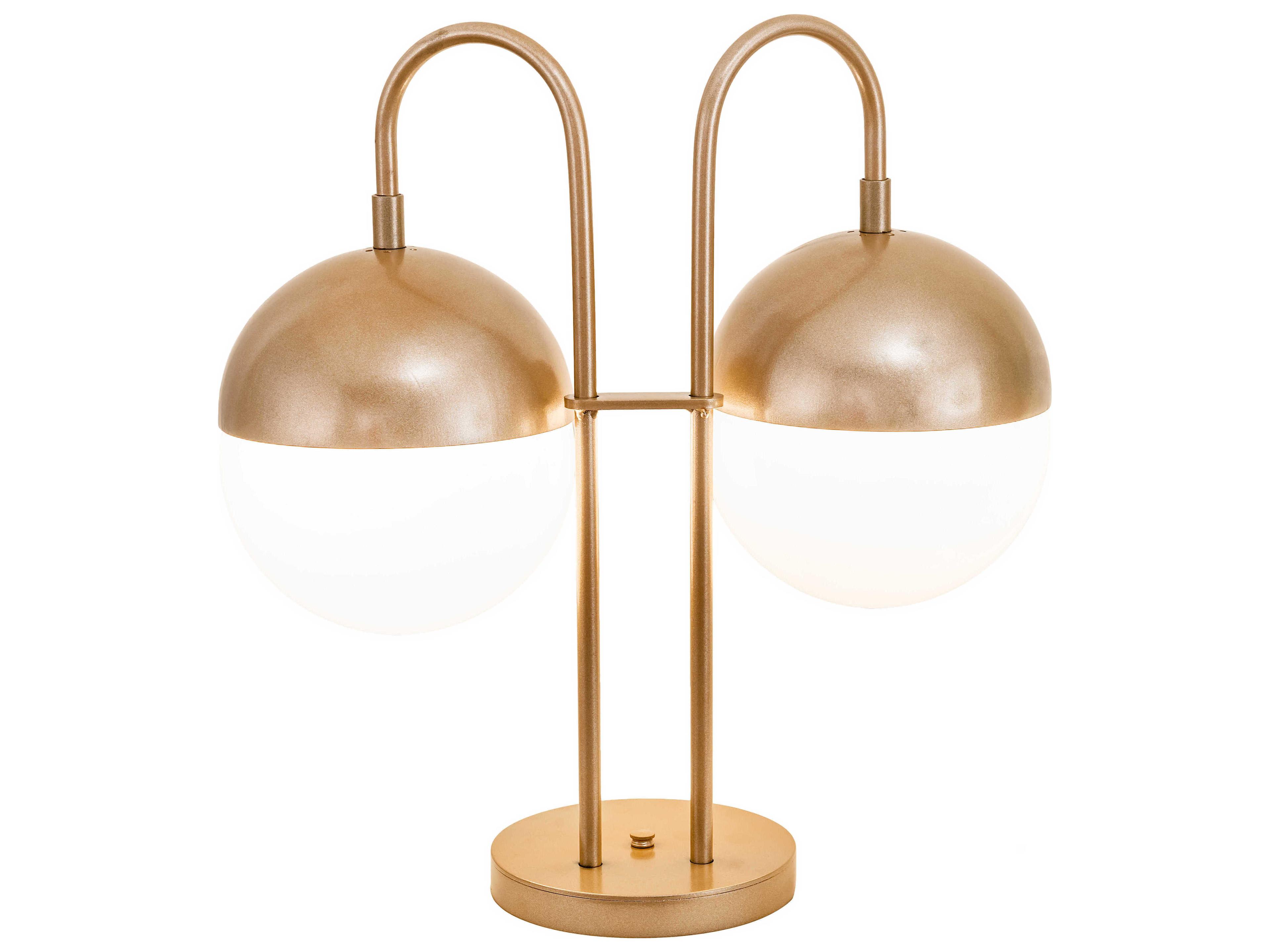 Meyda Bola Glass Champagne Metallic Gold Desk Lamp