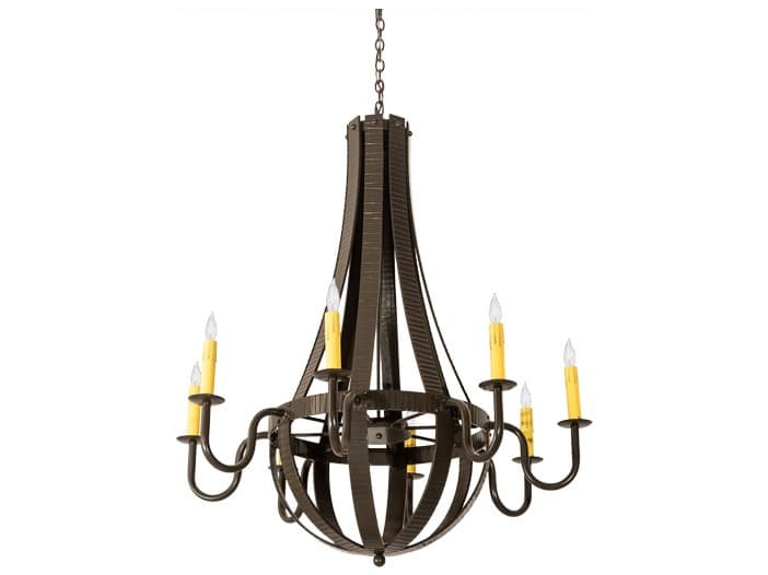 Meyda Barrel Stave 8-Light Bronze Candelabra Chandelier