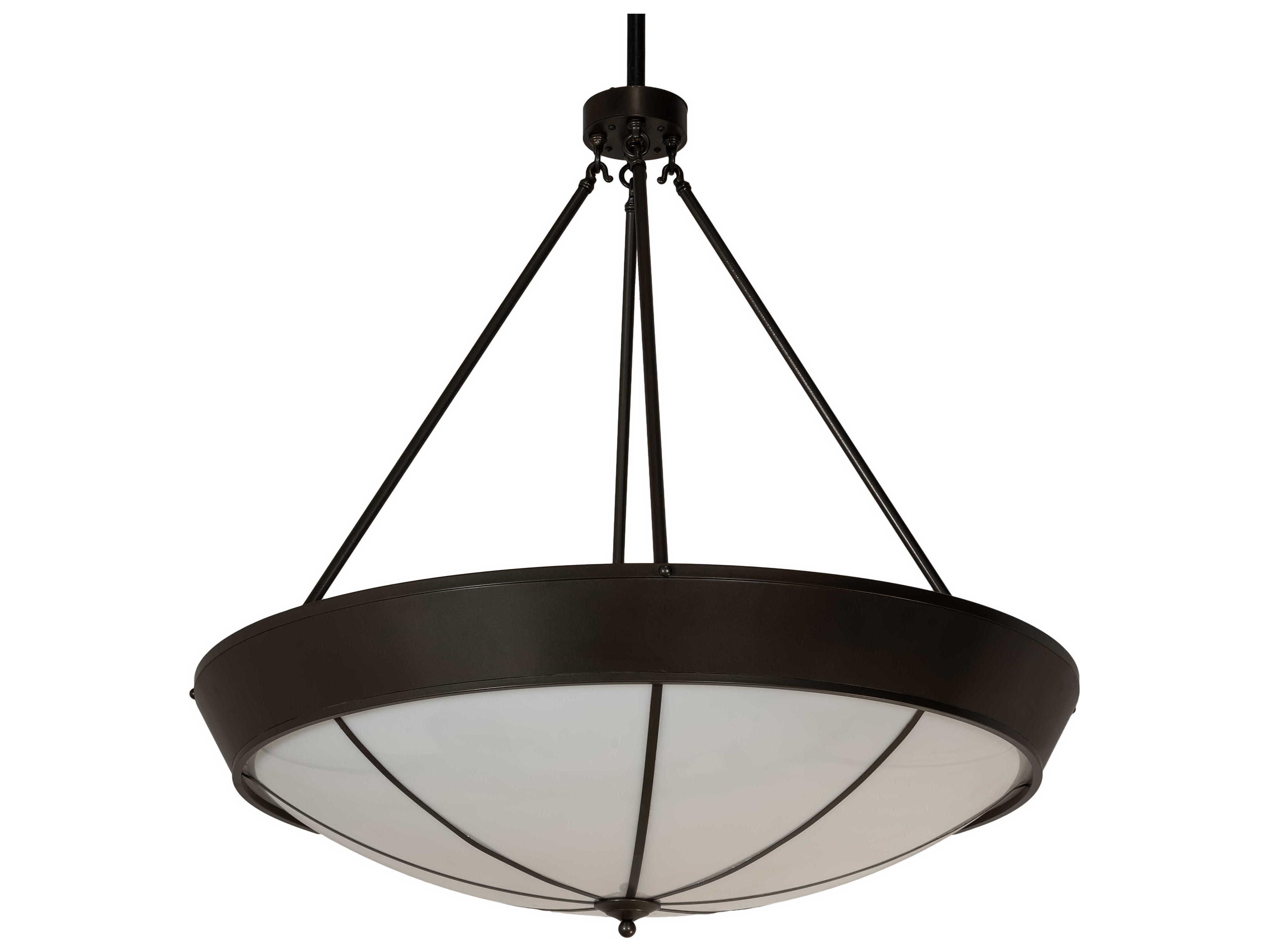 Meyda St. James 8-Light Bronze White Bowl Pendant