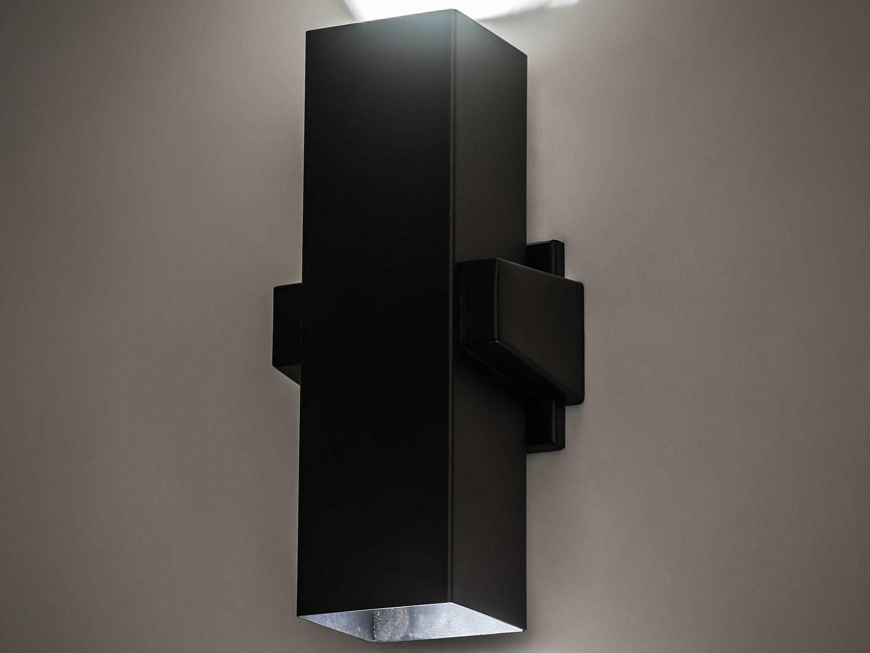 Meyda Quadrato 2-Light Black LED Wall Sconce