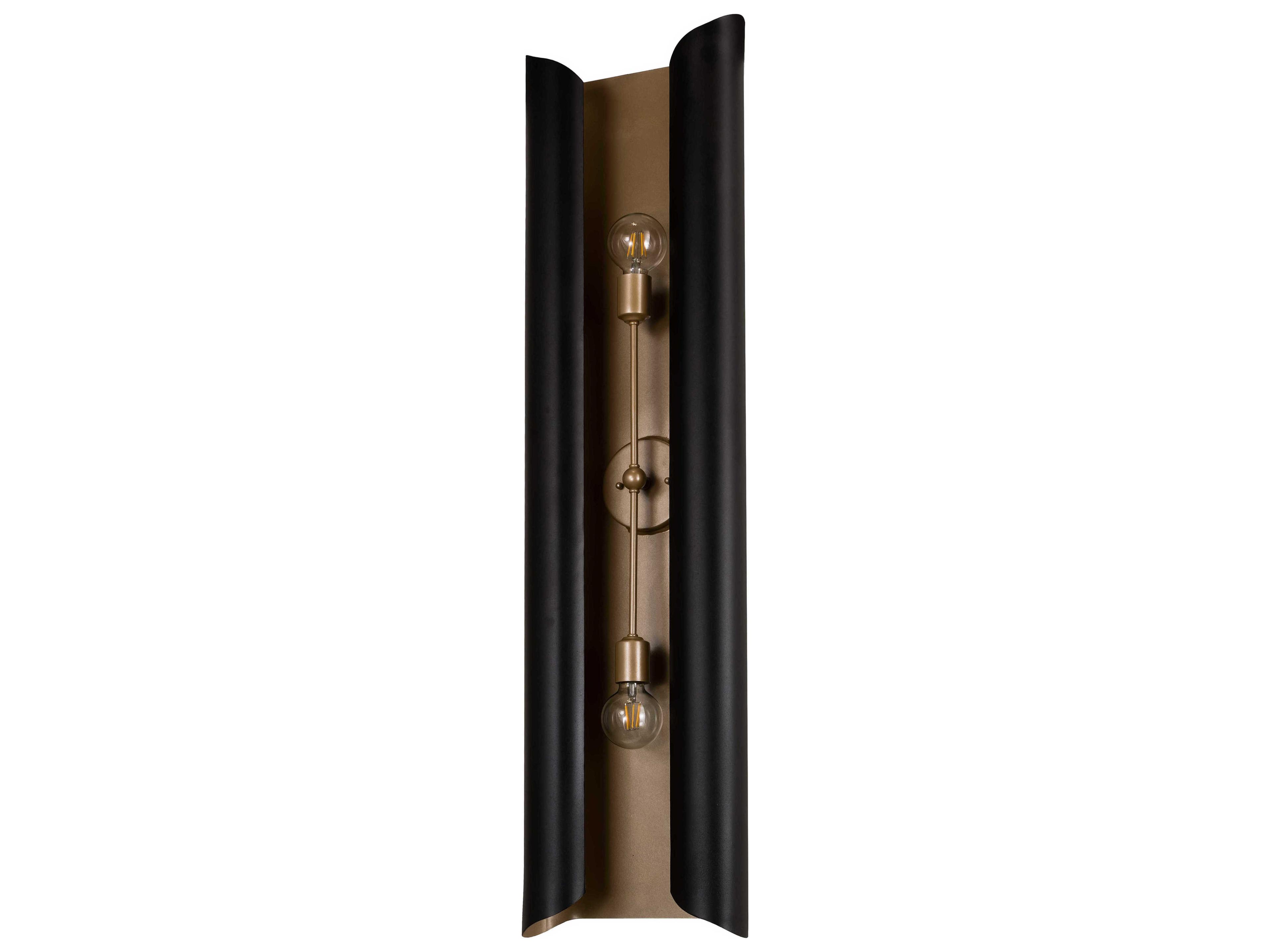 Meyda Beaumont 2-Light Black Gold Wall Sconce