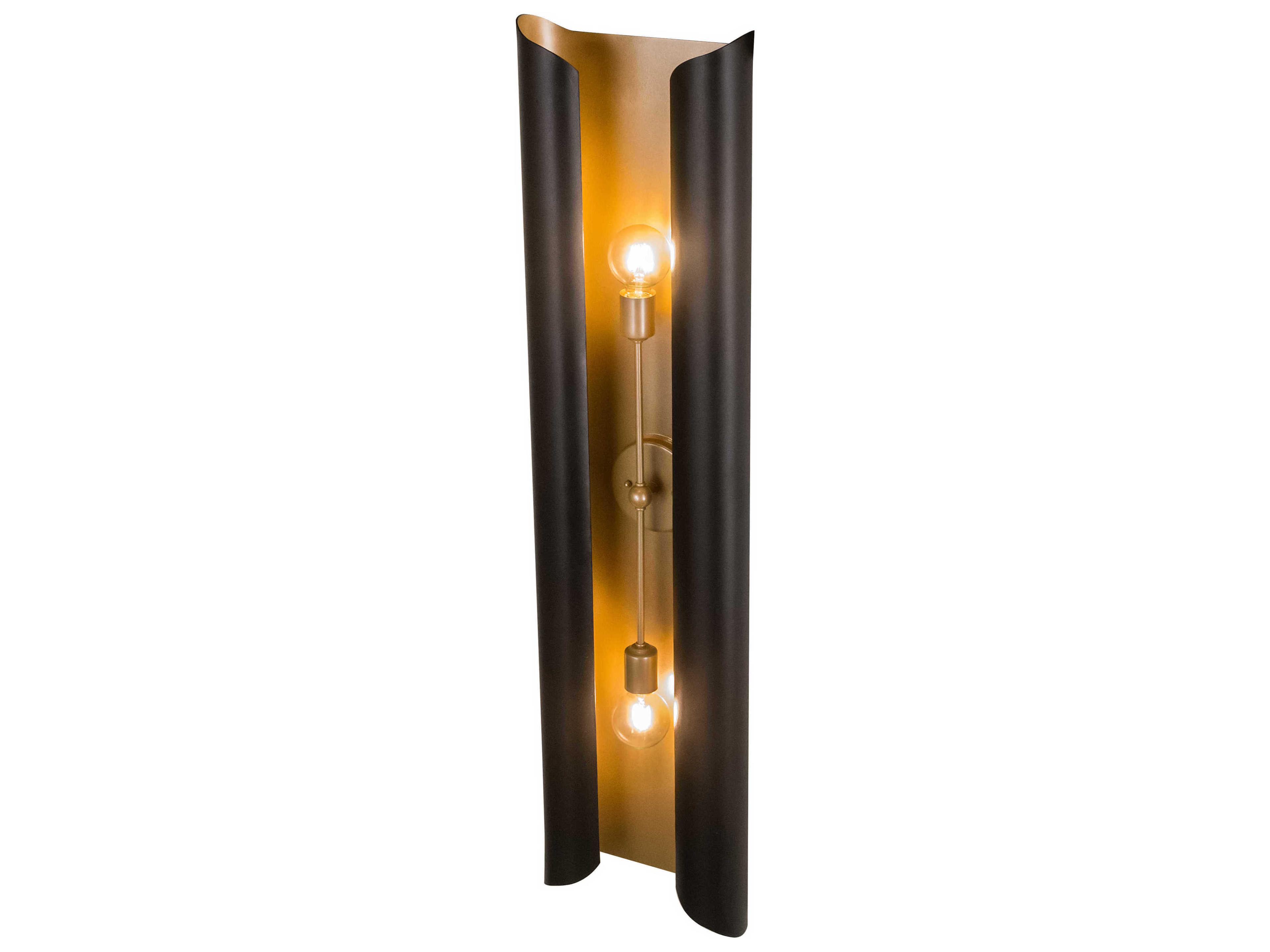 Meyda Beaumont 2-Light Black Gold Wall Sconce