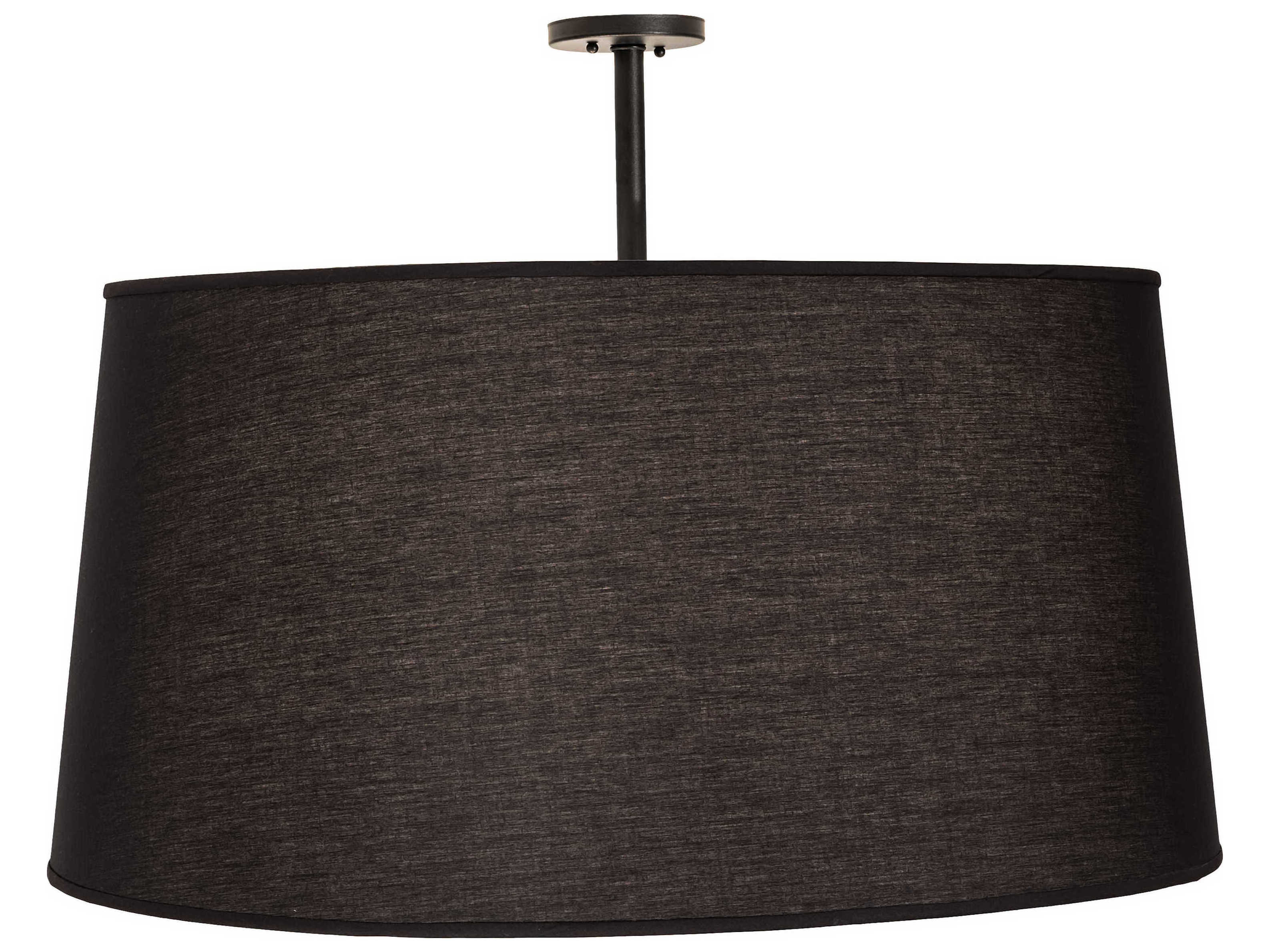 Meyda Cilindro 3-Light Black White LED Drum Semi Flush Mount