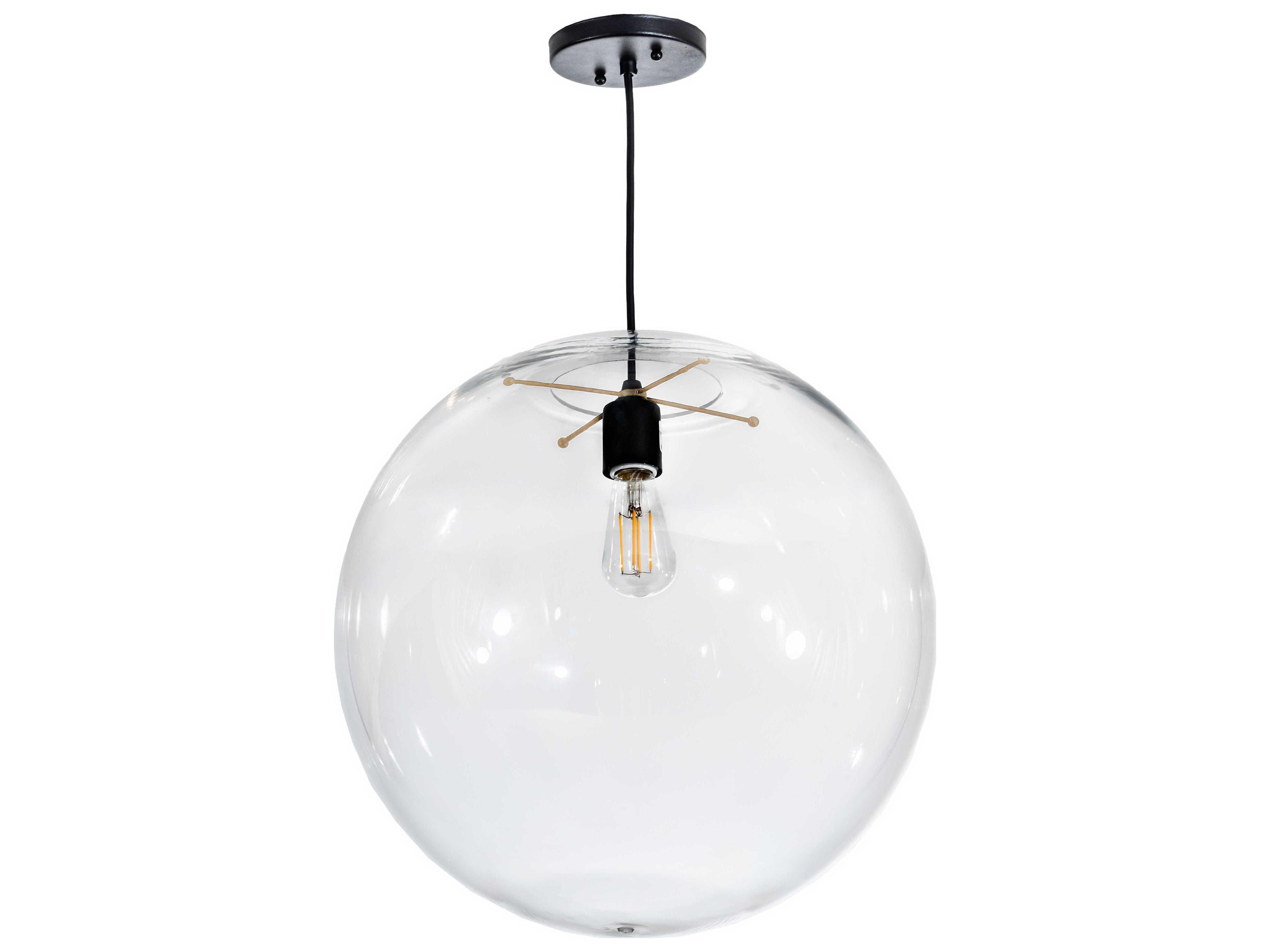 Meyda Bola 1-Light Black Clear Crystal Globe Pendant