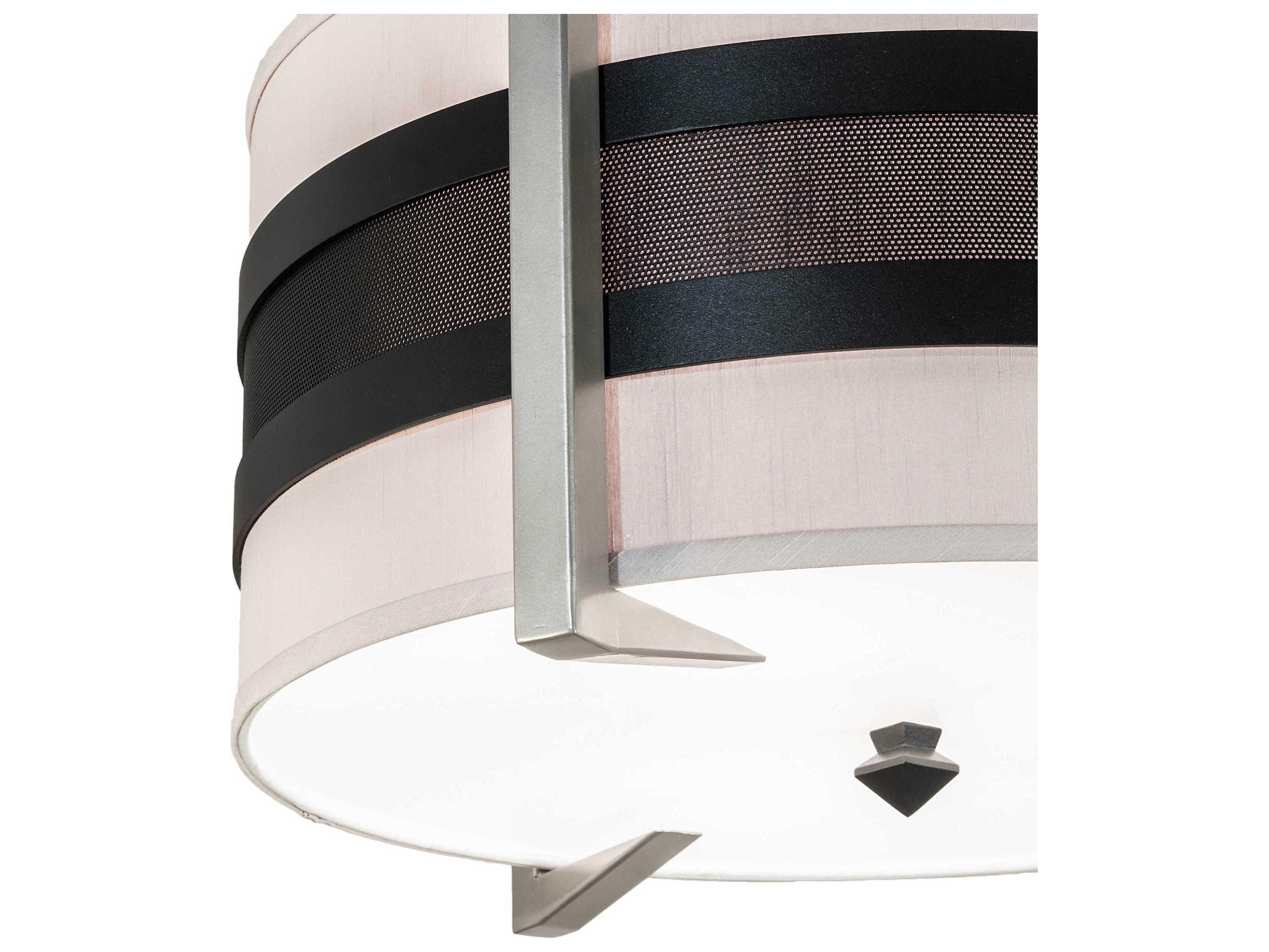 Meyda Nathan 3-Light Brushed Nickel Black LED Drum Flush Mount