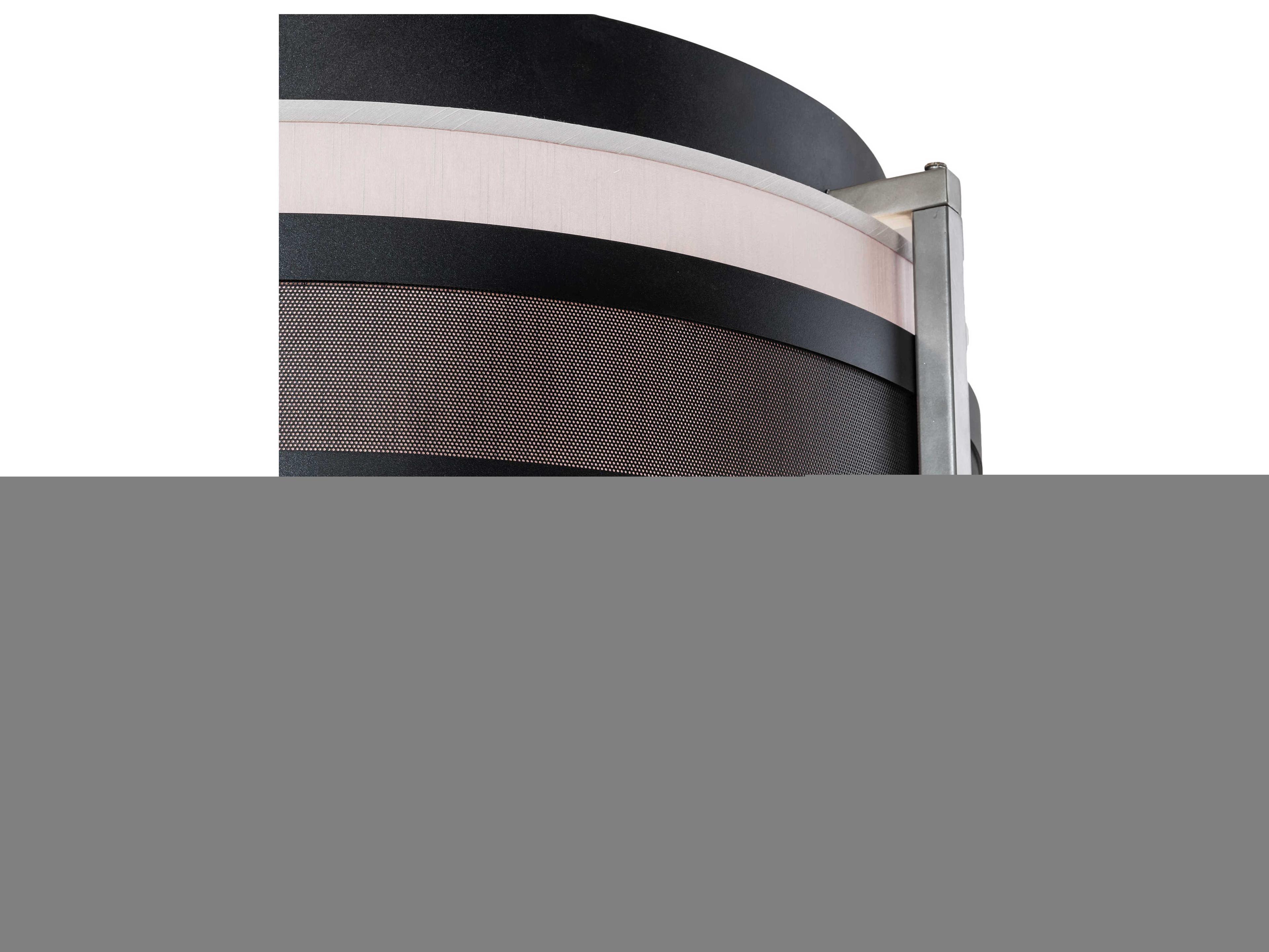 Meyda Nathan 6-Light Brushed Nickel Black LED Drum Flush Mount