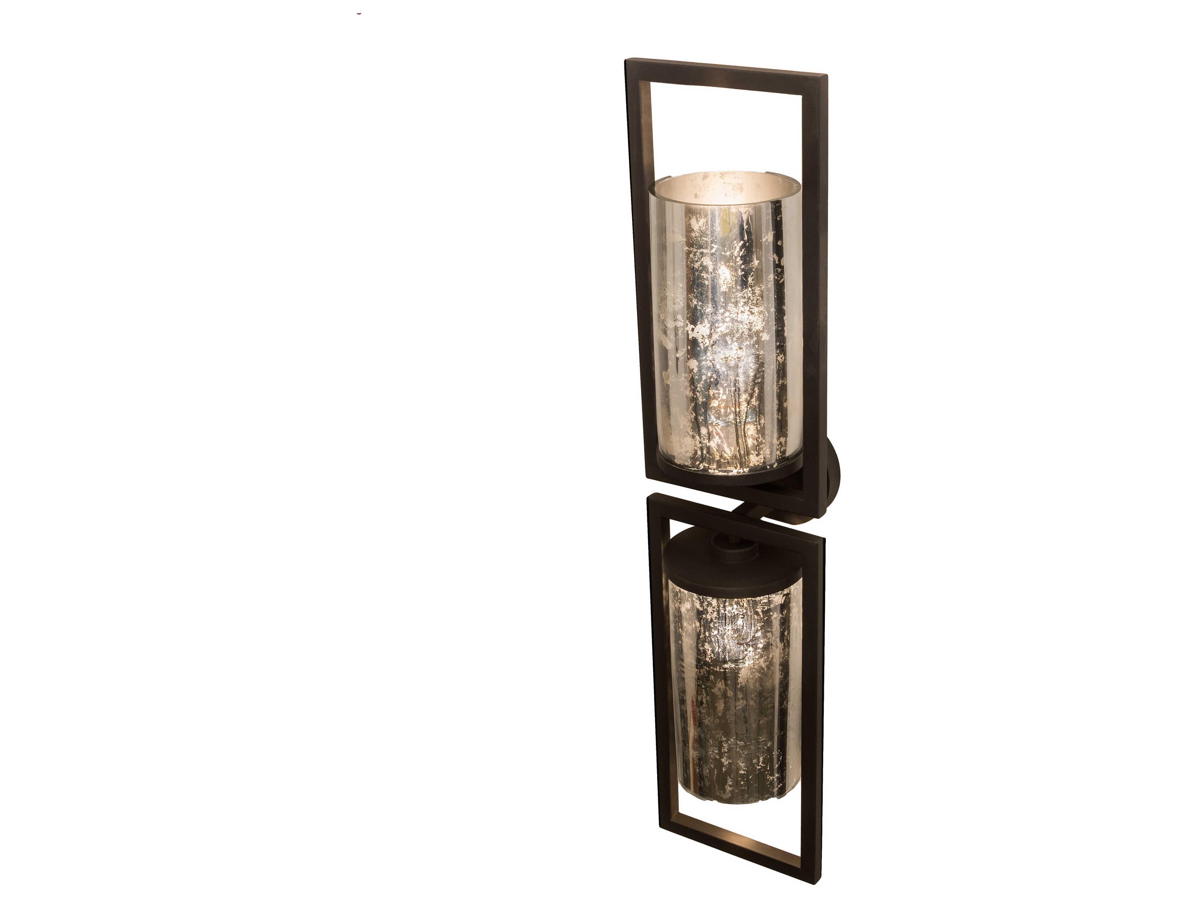 Meyda Galatia 2-Light Black Silver Clear Glass Wall Sconce