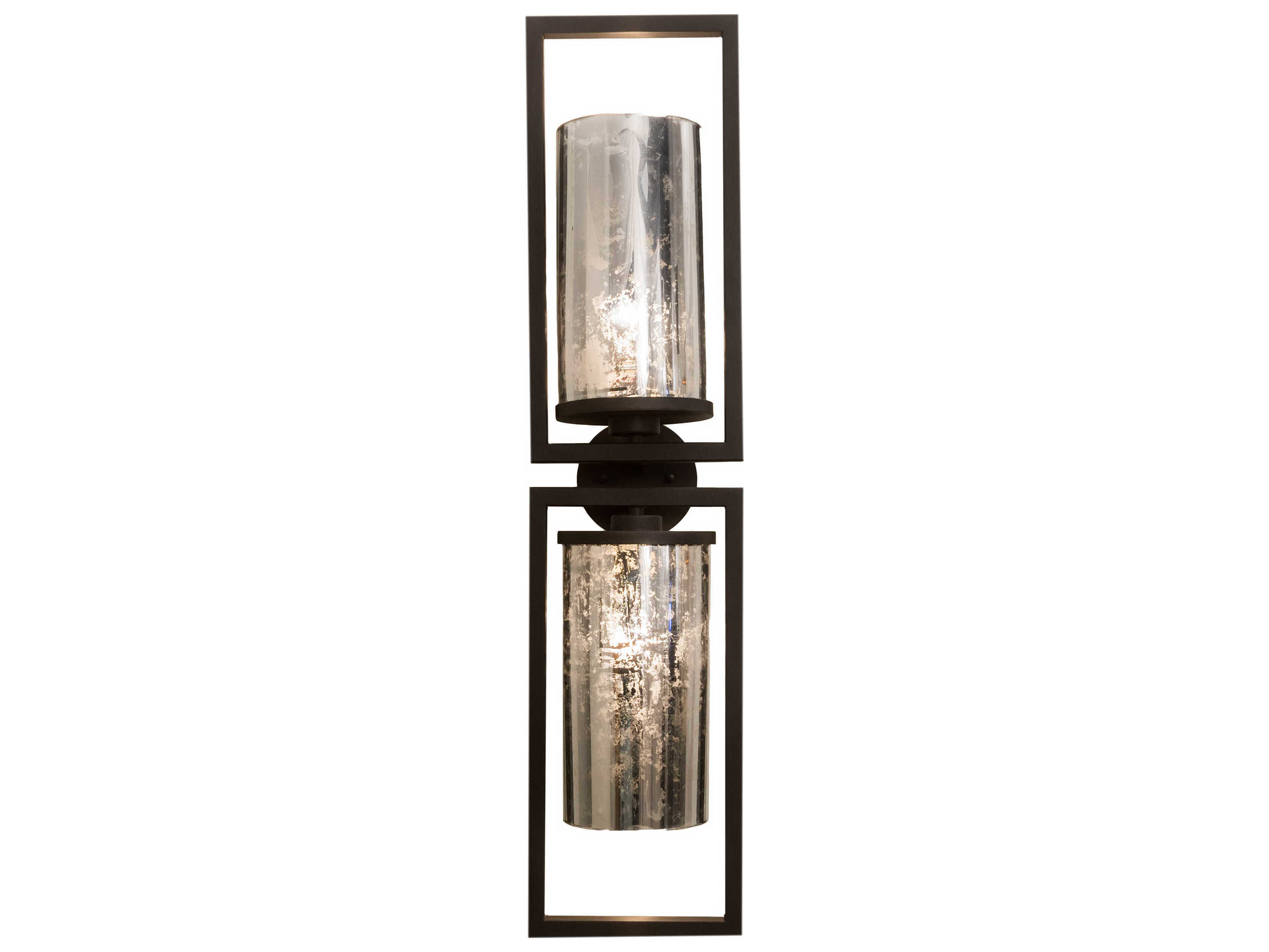 Meyda Galatia 2-Light Black Silver Clear Glass Wall Sconce