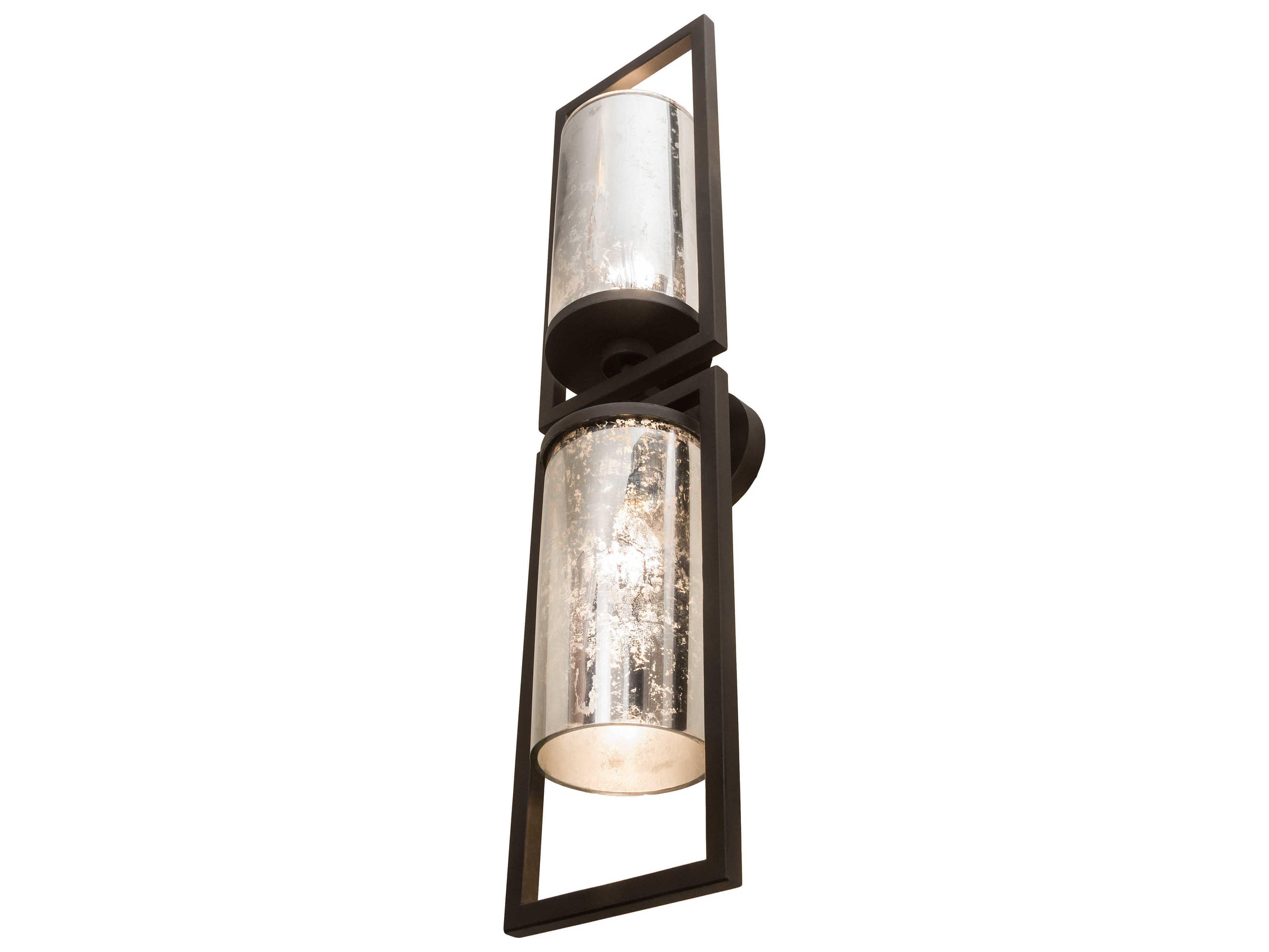 Meyda Galatia 2-Light Black Silver Clear Glass Wall Sconce
