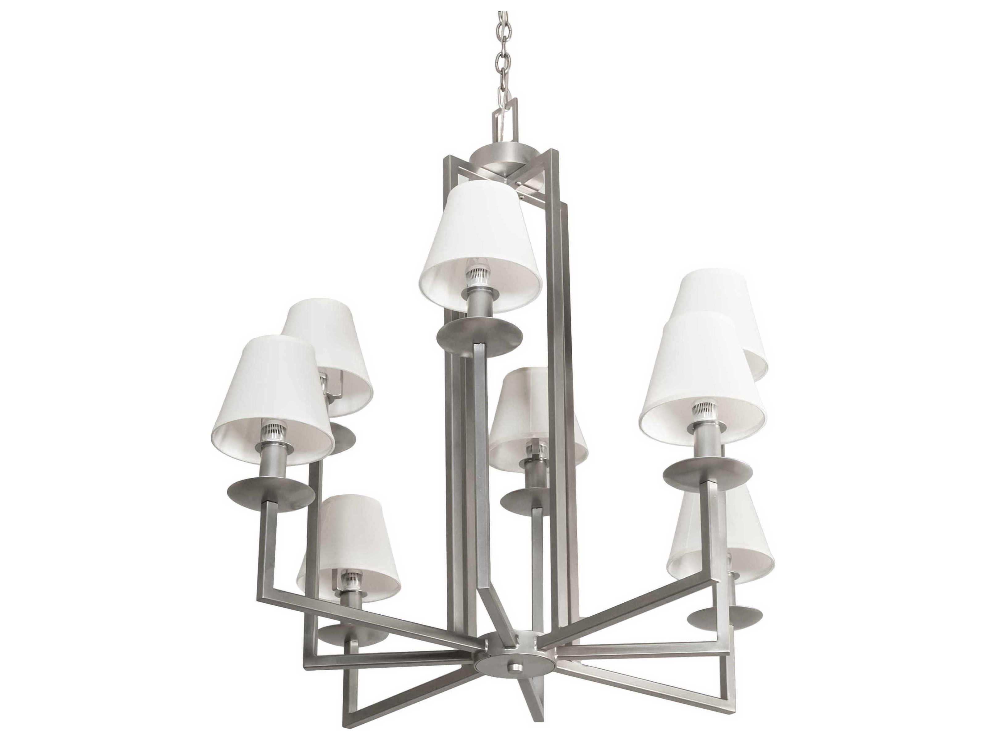 Meyda Porte Tournante 8-Light Nickel Empire Chandelier
