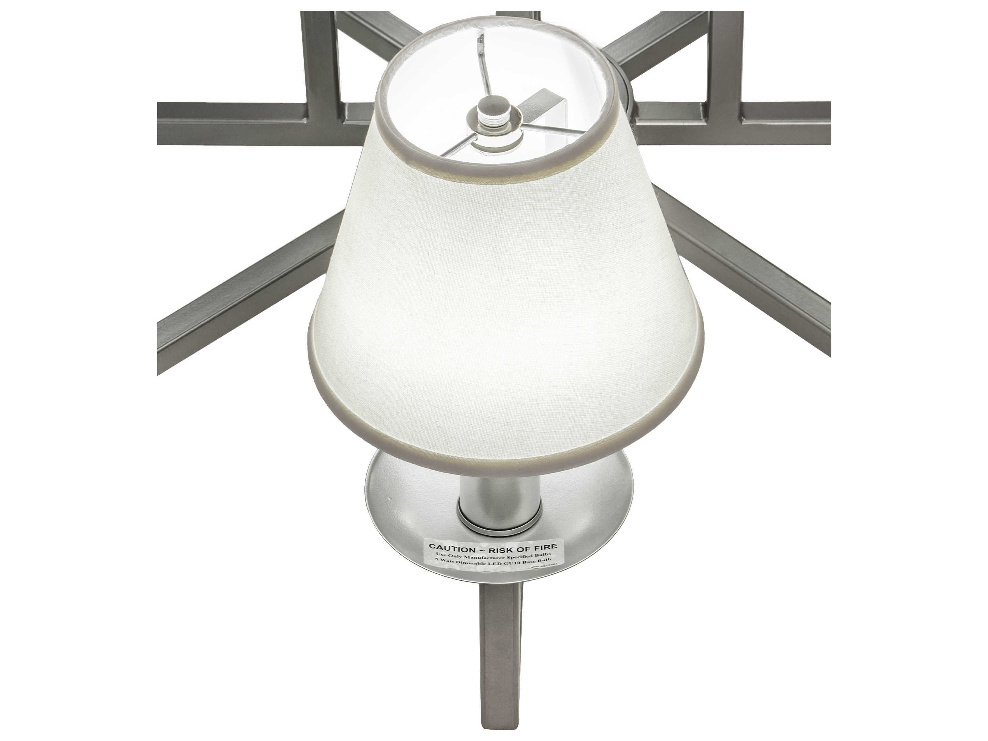 Meyda Porte Tournante 8-Light Nickel Empire Chandelier