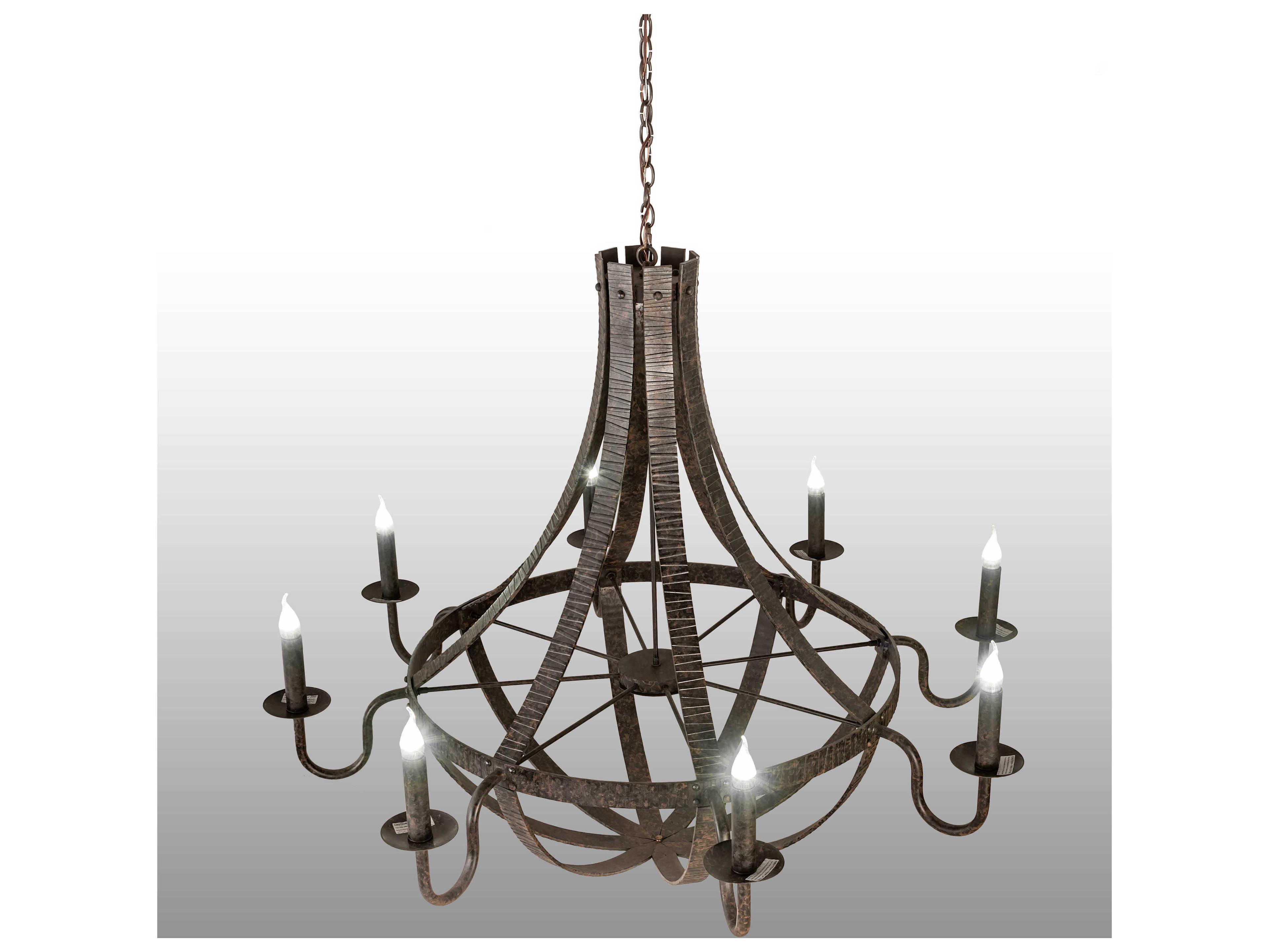Meyda Barrel Stave 8-Light Chocolate Brown LED Candelabra Chandelier