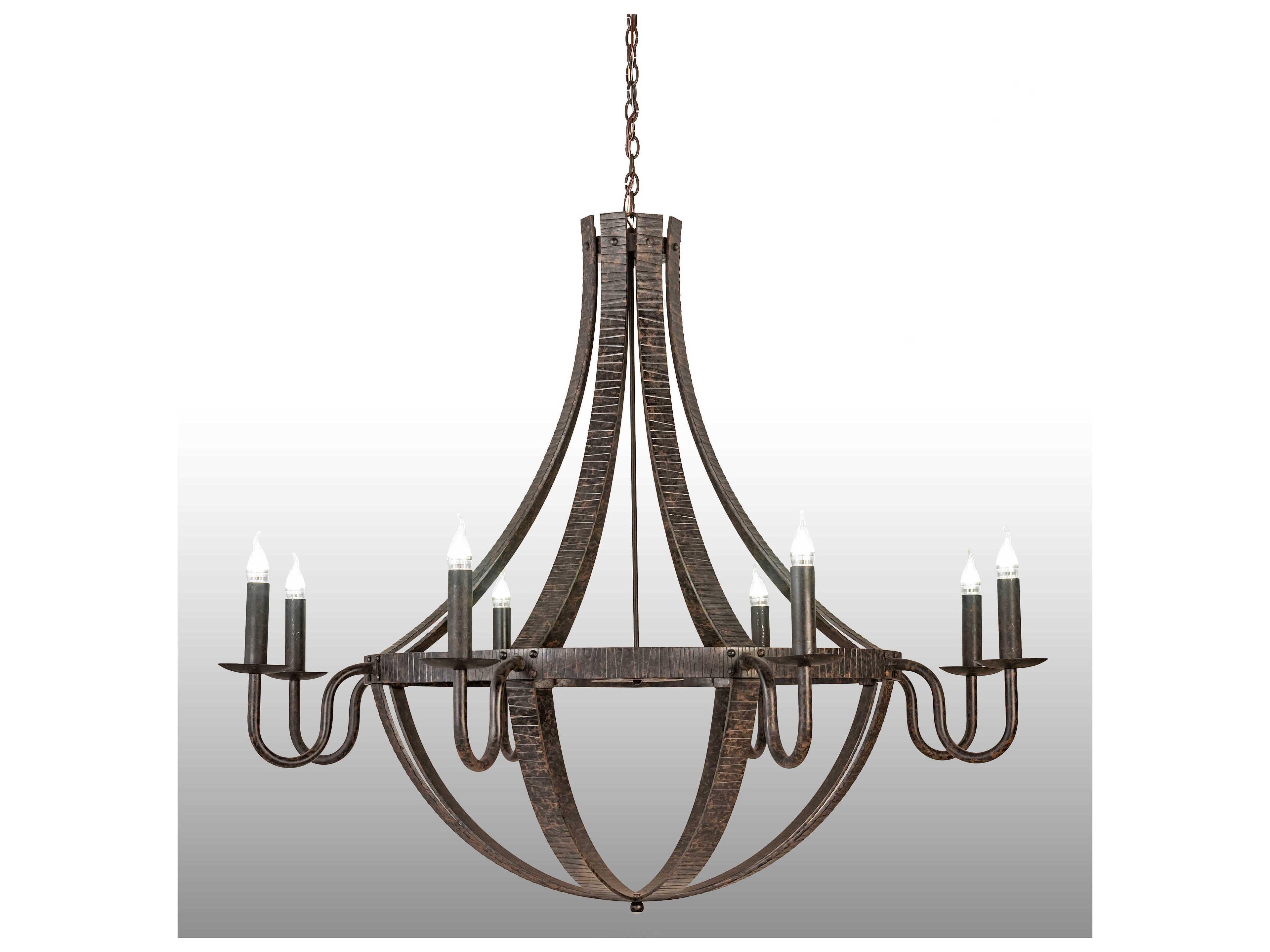 Meyda Barrel Stave 8-Light Chocolate Brown LED Candelabra Chandelier