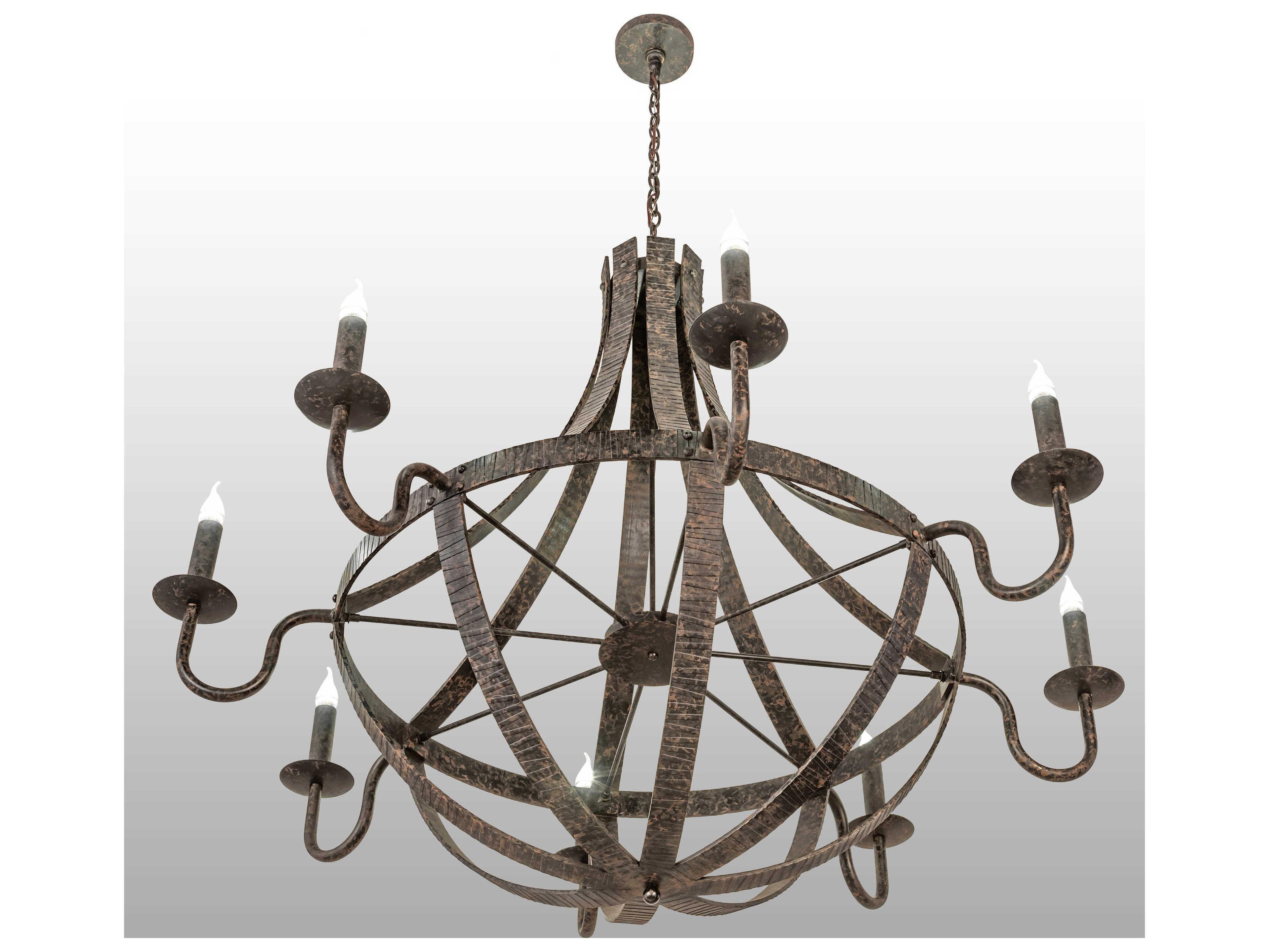 Meyda Barrel Stave 8-Light Chocolate Brown LED Candelabra Chandelier