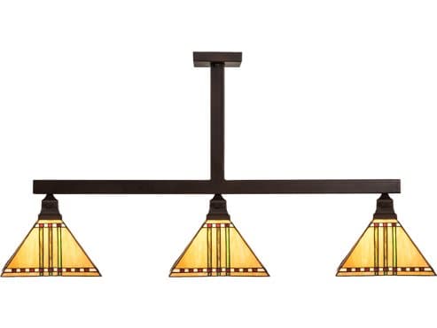 Meyda Prairie Corn 3-Light Brown Glass Tiffany Island Pendant