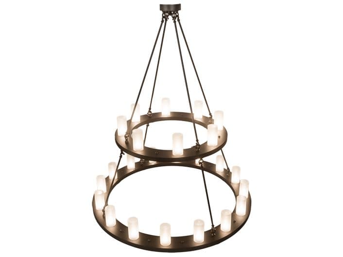 Meyda Loxley 24-Light Bronze Glass Cylinder Tiered Chandelier