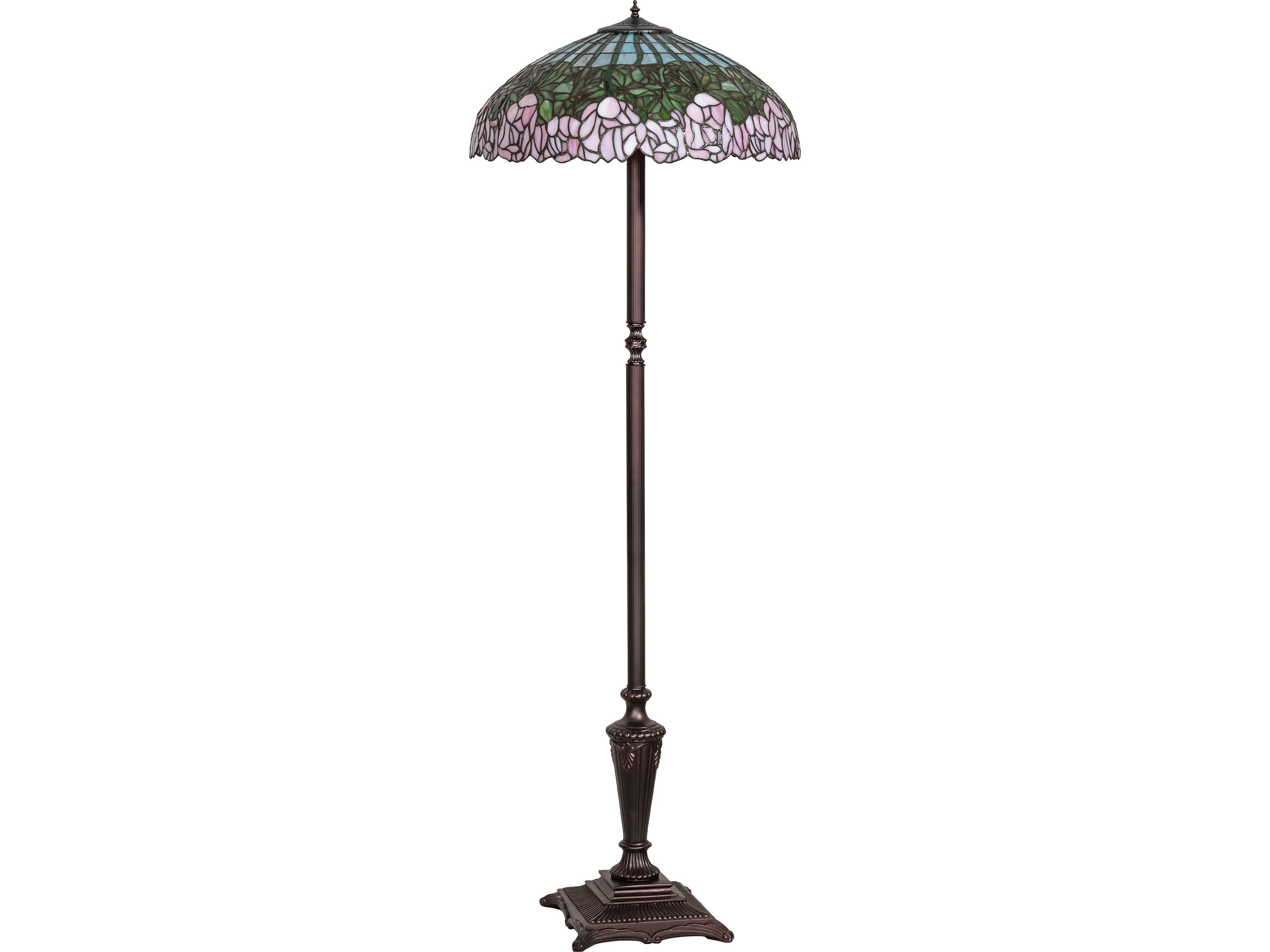Meyda Tiffany Cabbage Rose Green Traditional Floor Lamp