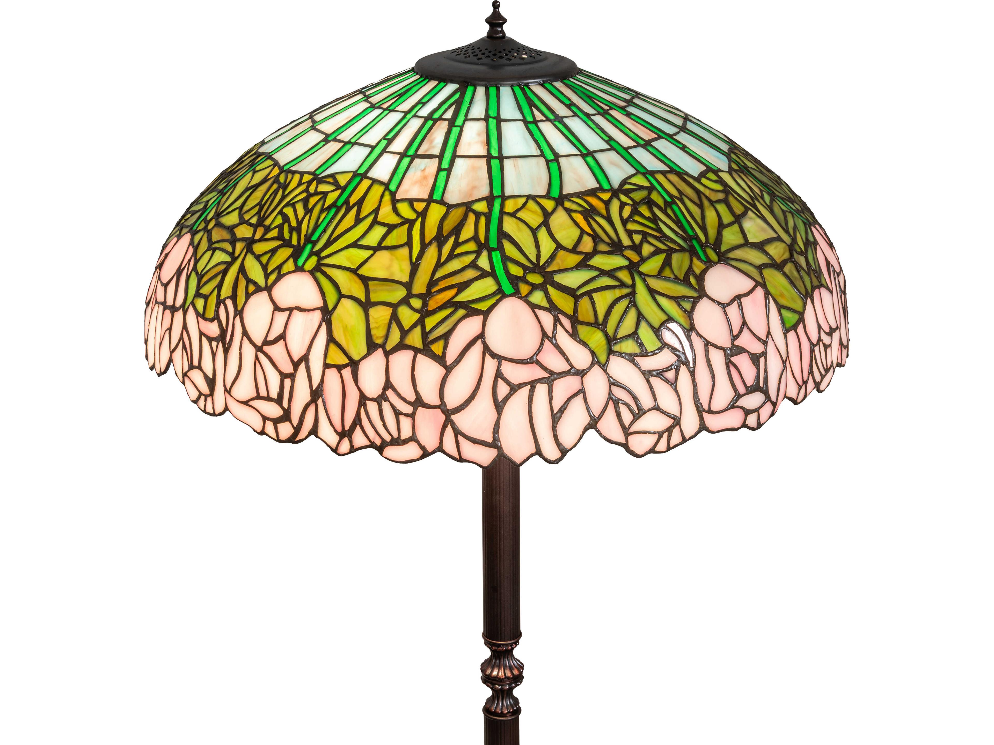 Meyda Tiffany Cabbage Rose Green Traditional Floor Lamp