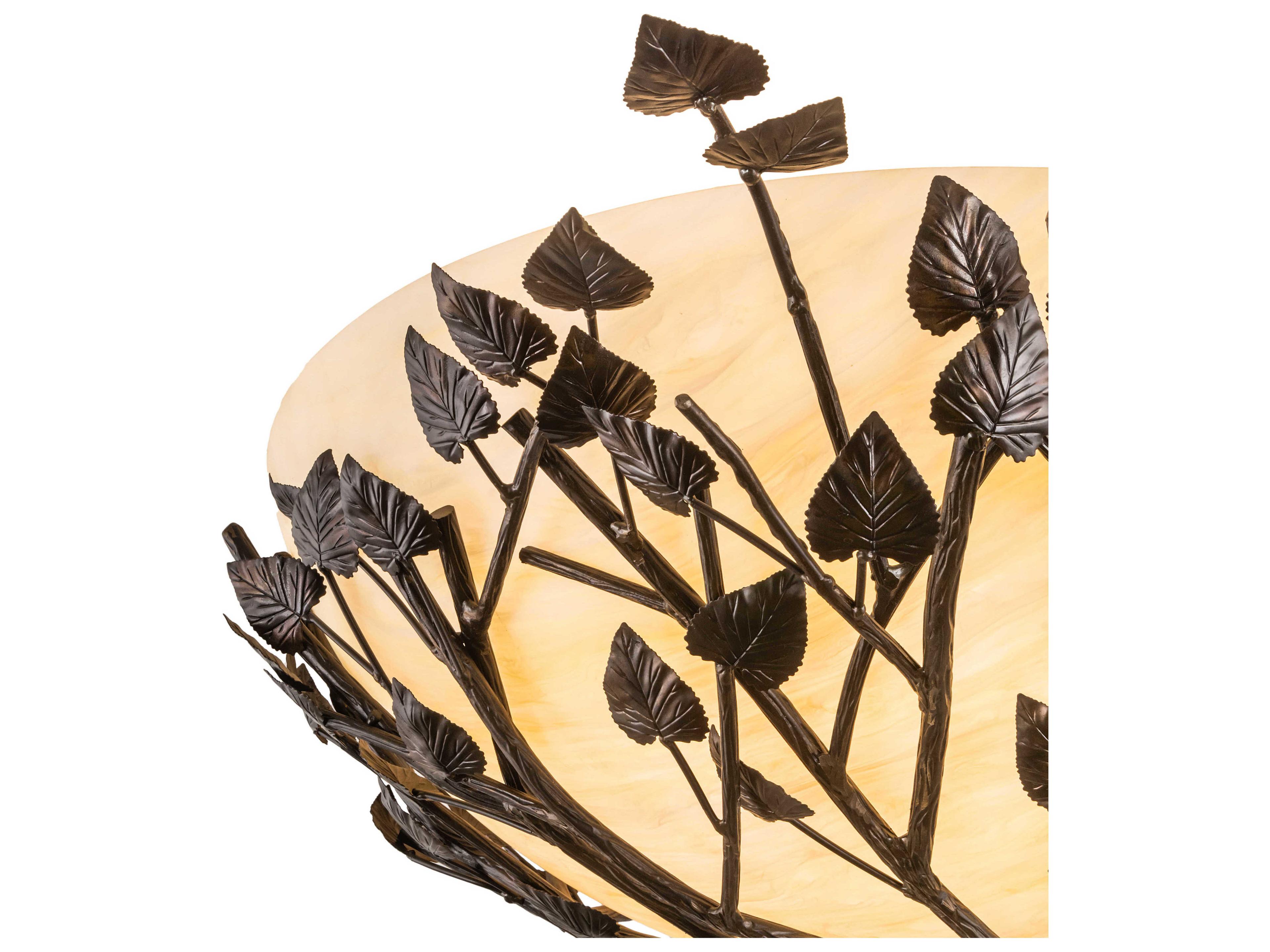 Meyda Espe 4-Light Antique Copper Burnished Off White Bowl Flush Mount