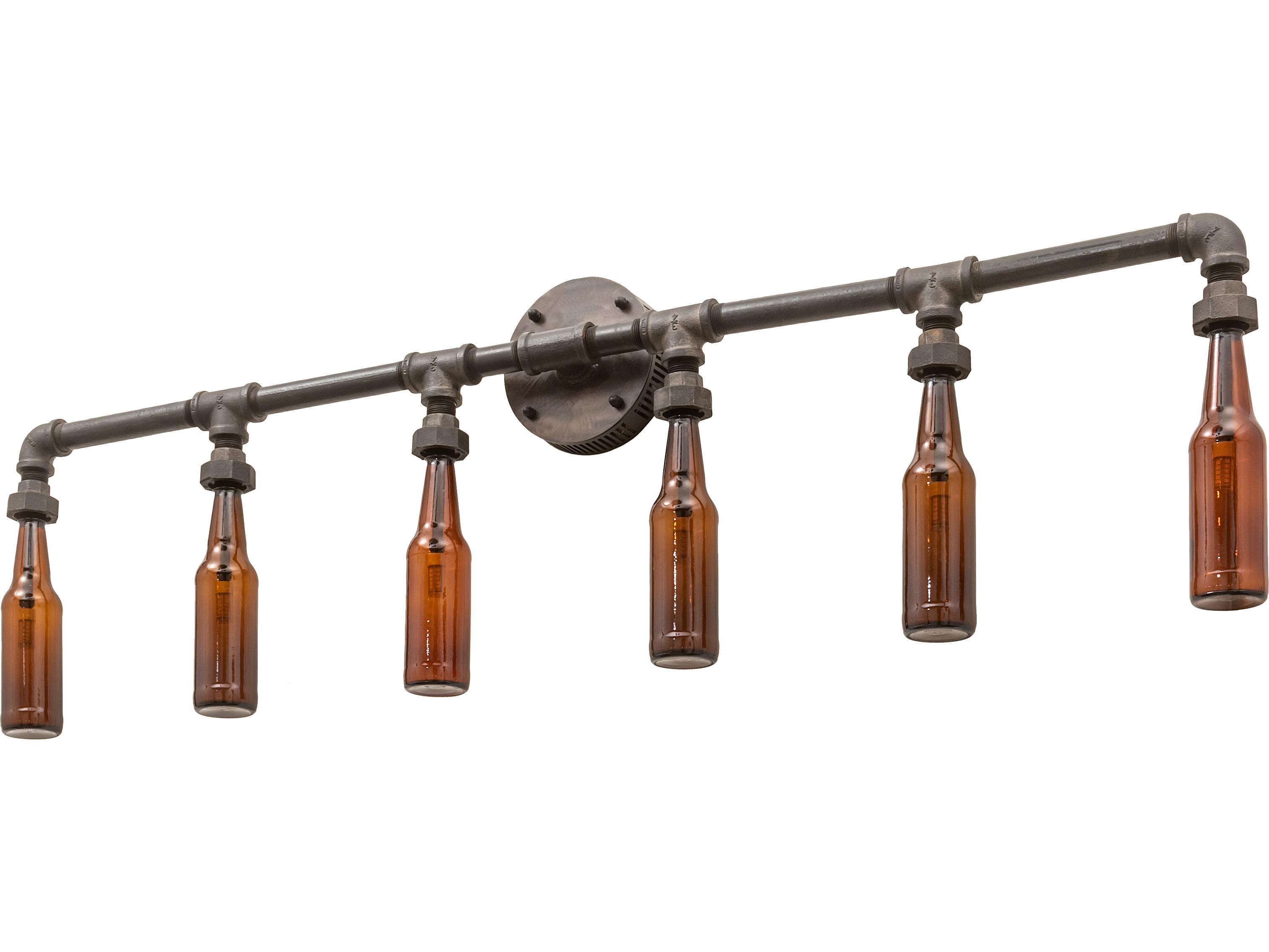 Meyda Pipedream 6-Light Amber Brown Glass Vanity Light