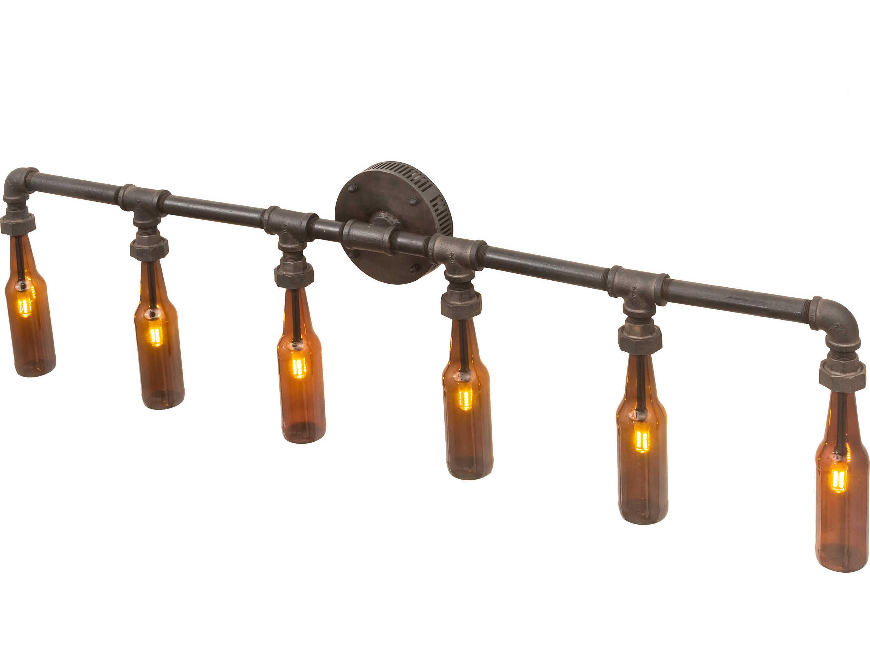 Meyda Pipedream 6-Light Amber Brown Glass Vanity Light