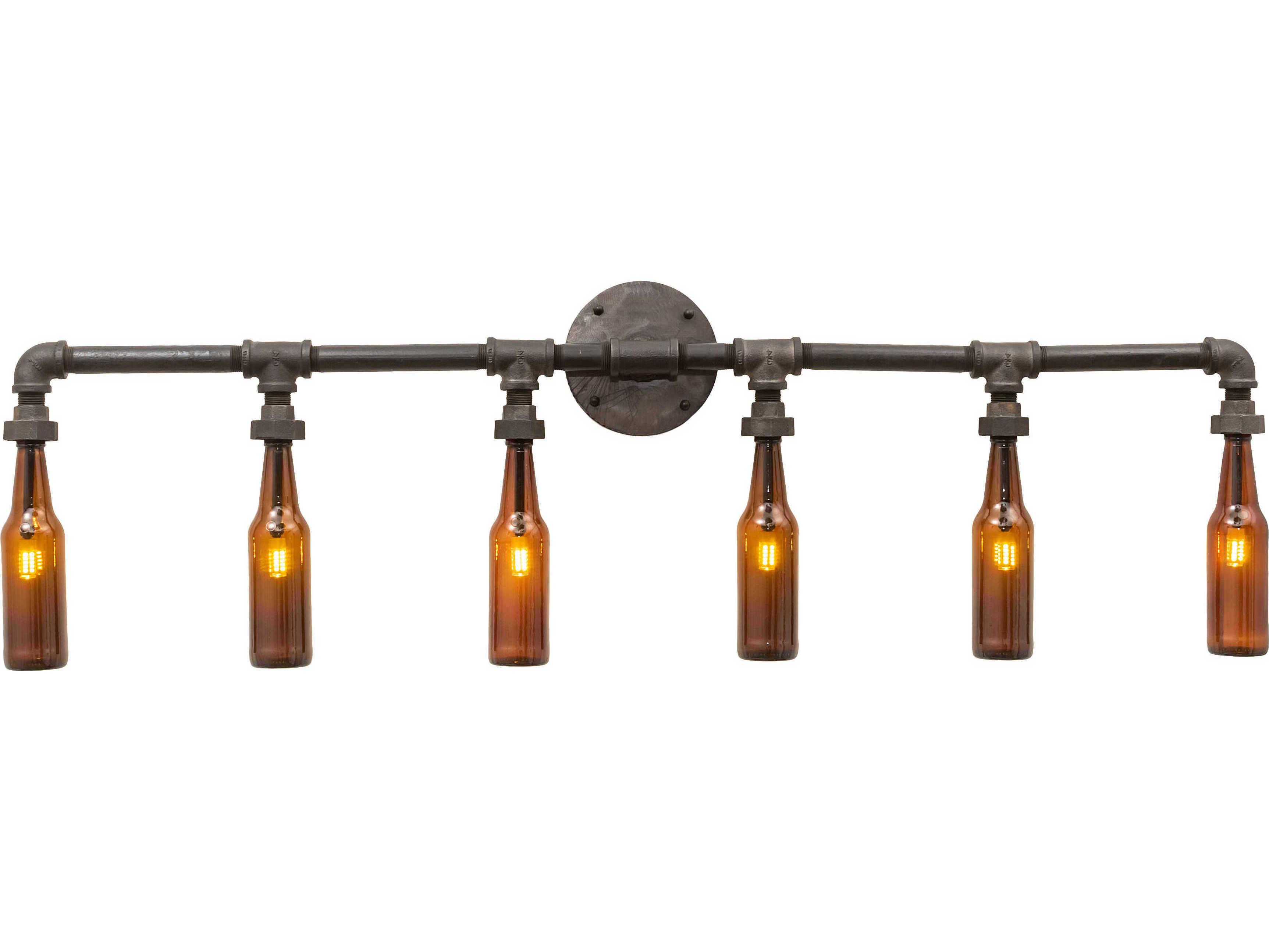 Meyda Pipedream 6-Light Amber Brown Glass Vanity Light